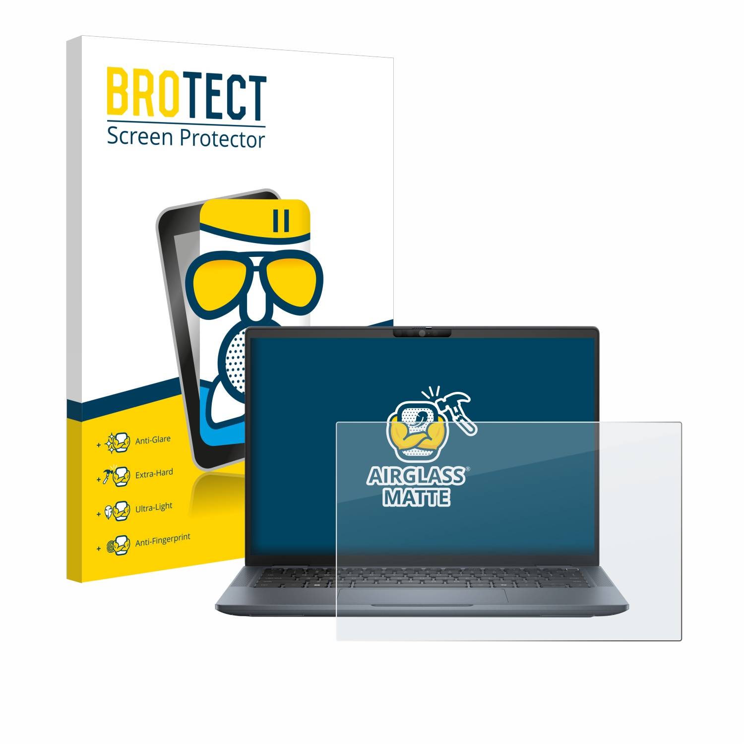 BROTECT AirGlass Flexible Schutz Glas Folie für Dell Latitude 7350 Laptop Matt Entspiegelt