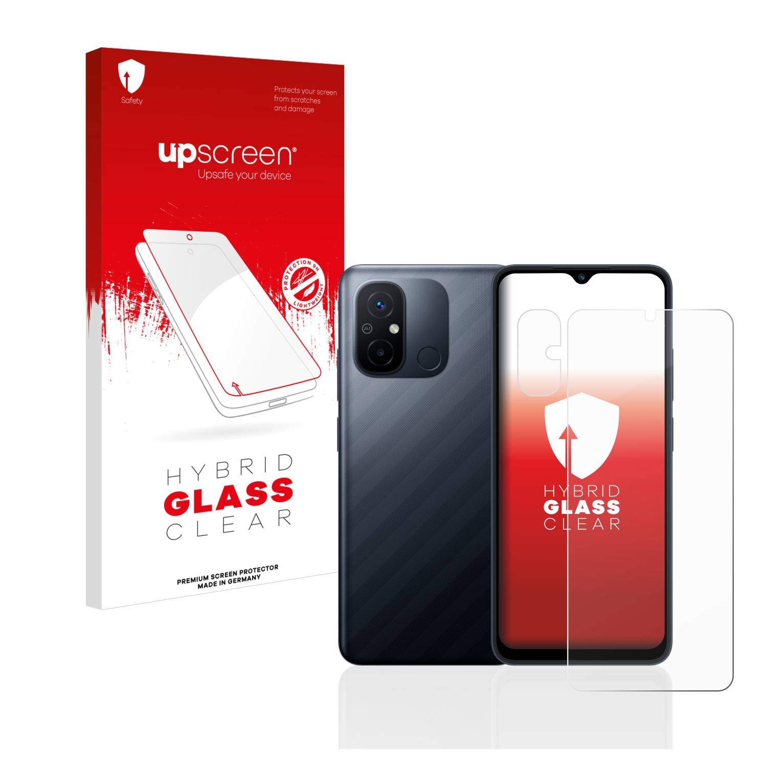 upscreen Hybrid Glas Panzer-Folie für Xiaomi Redmi 12C (Display+Kamera)