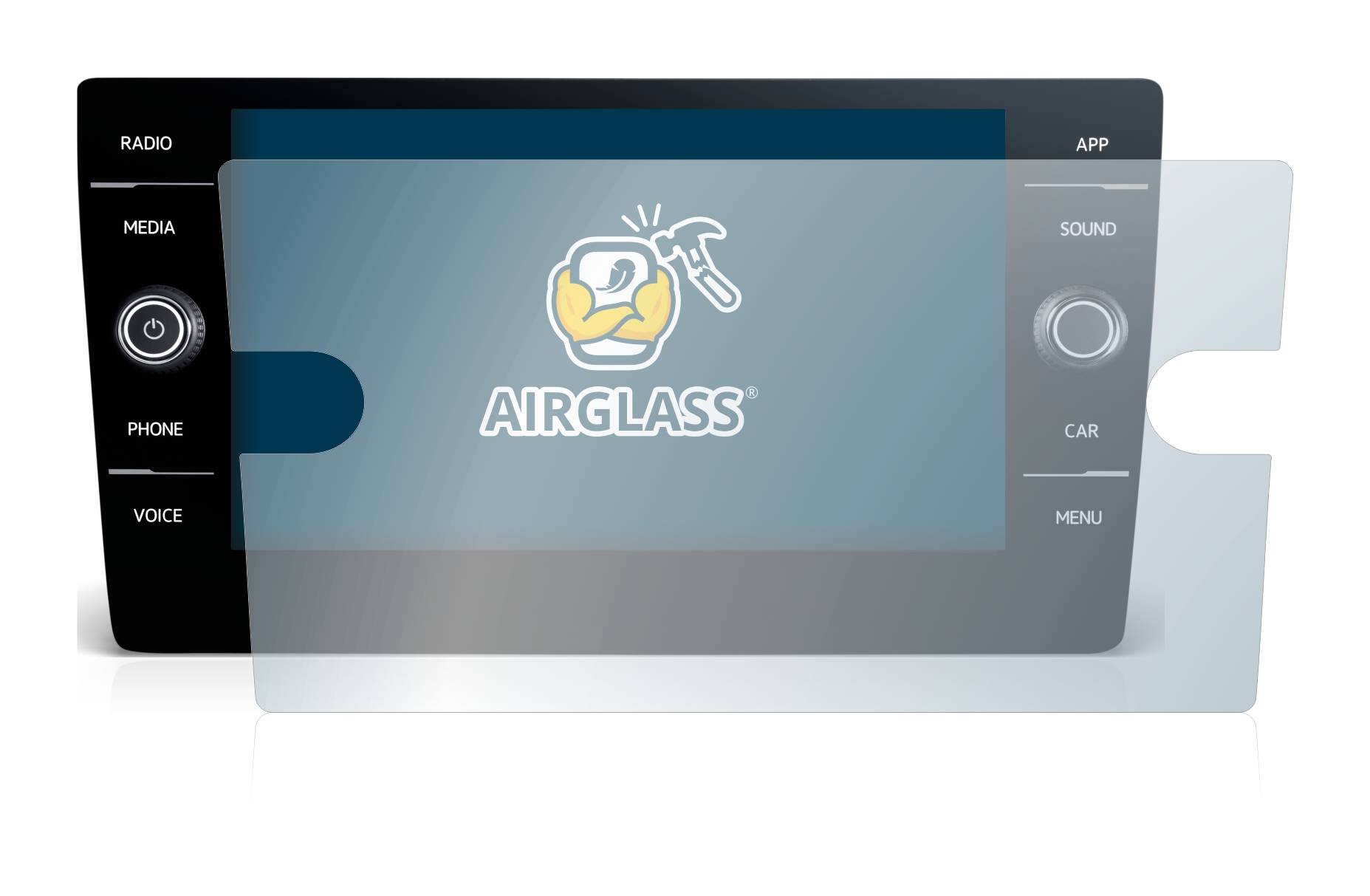 BROTECT AirGlass Glas Schutz-Folie für Volkswagen Tiguan R-Line TDI 2020 Discover Media 8 2020 - Schutzglas