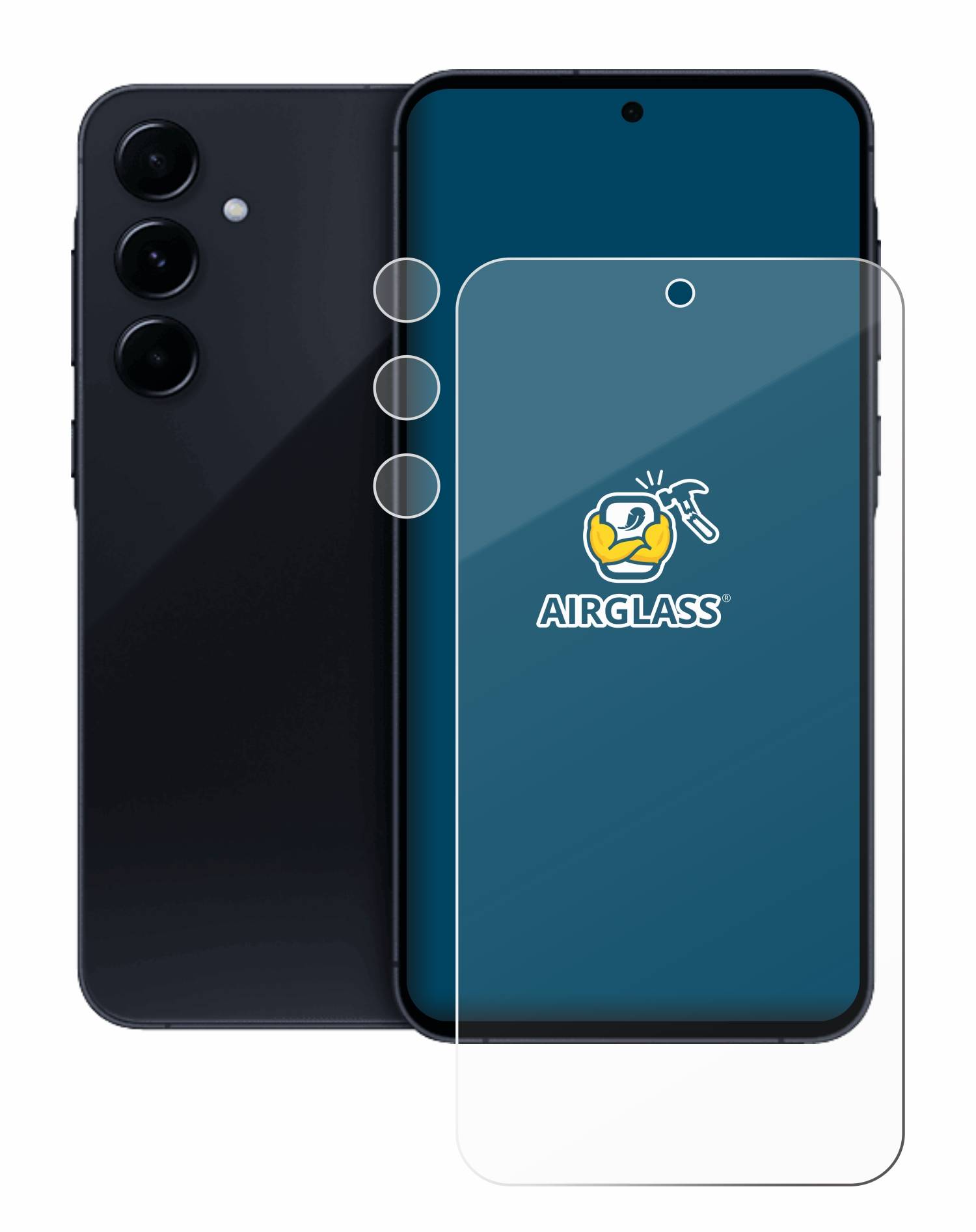 BROTECT AirGlass Glas Schutz-Folie für Samsung Galaxy A55 5G (Display+Kamera) - Schutzglas