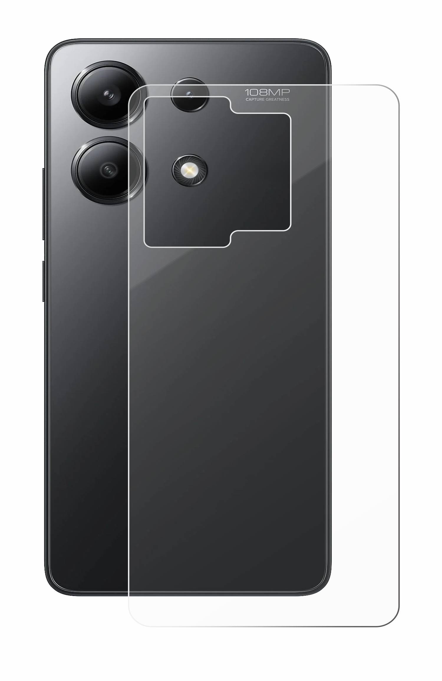 upscreen Hybrid Glas Schutz-Folie für Xiaomi Redmi Note 13 (Rückseite)