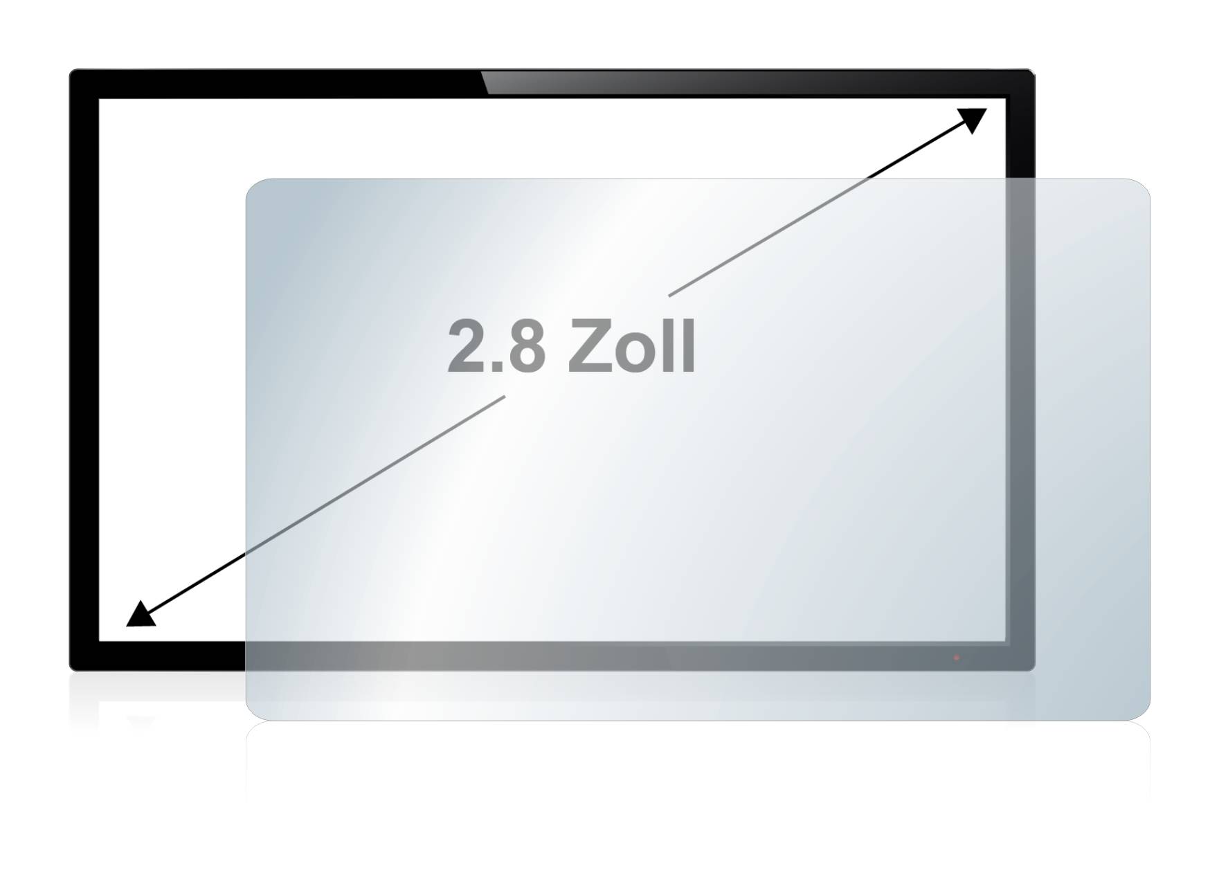 BROTECT AirGlass Matt Glas Schutz Folie für Touch-Panel PCs mit 2.8 Zoll Displays [44 mm x 58.2 mm, 4:3]