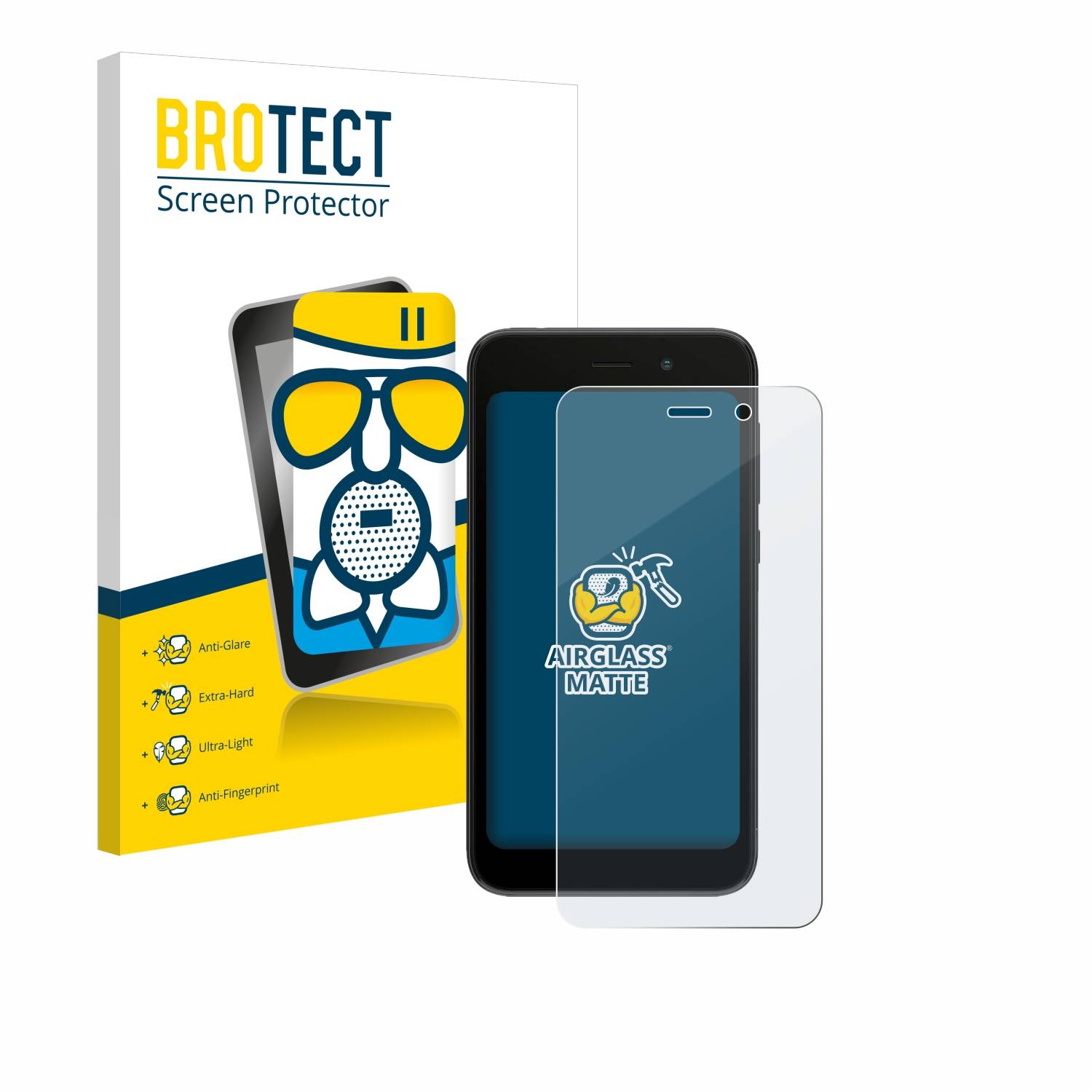 BROTECT AirGlass Matt Glas Panzer Folie für Wiko Y52