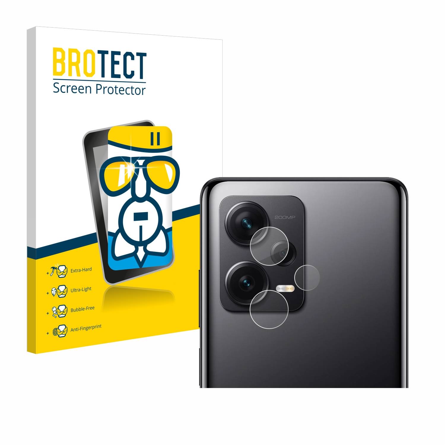 BROTECT AirGlass Glas Schutz-Folie für Xiaomi Redmi Note 12 Pro+ (NUR Kameraschutz) - Schutzglas