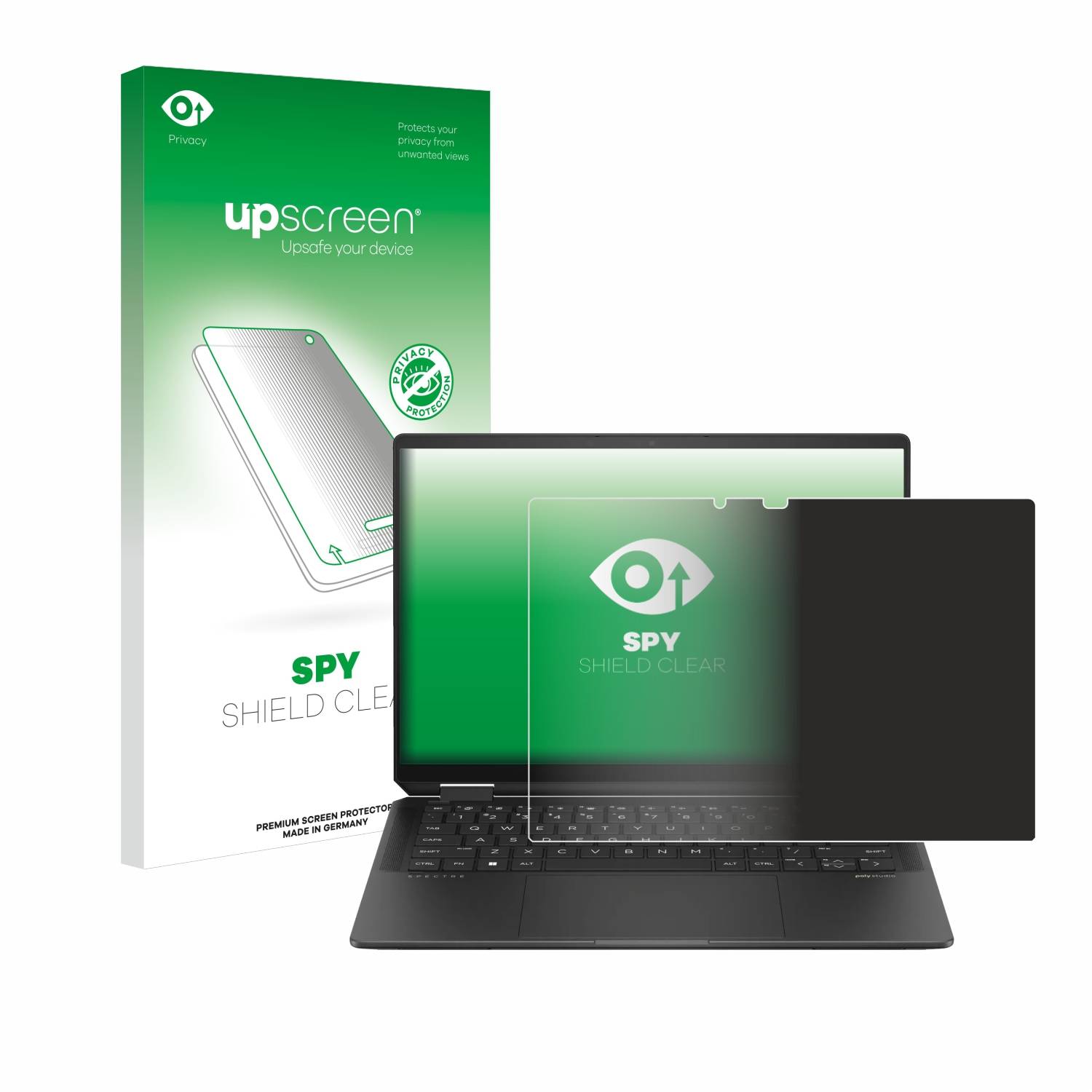 upscreen Blickschutzfolie für HP Spectre x360 (14-e) 2024 Anti-Spy Privacy Blaulichtschutz Sichtschutzfolie