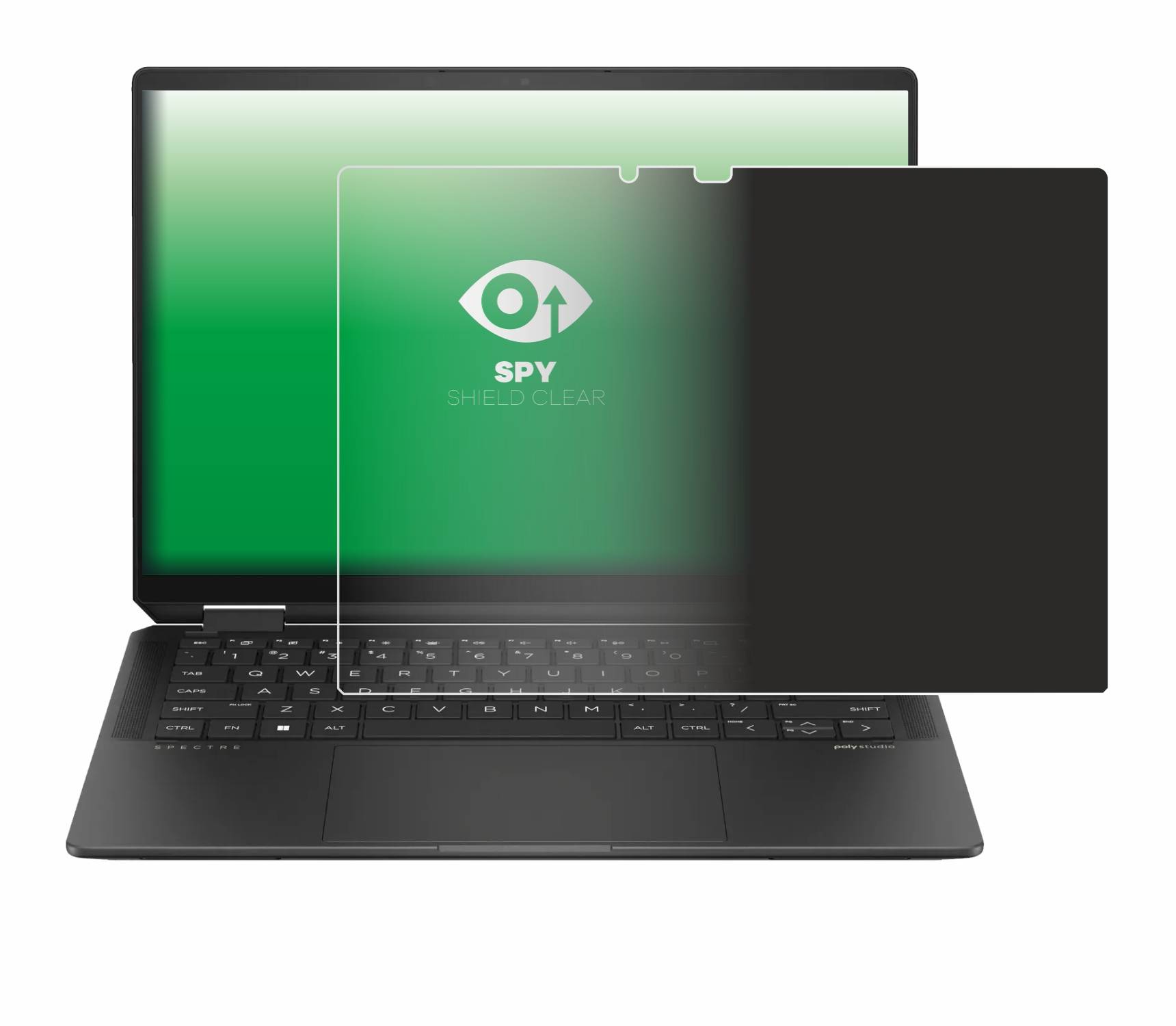 upscreen Blickschutzfolie für HP Spectre x360 (14-e) 2024 Anti-Spy Privacy Blaulichtschutz Sichtschutzfolie