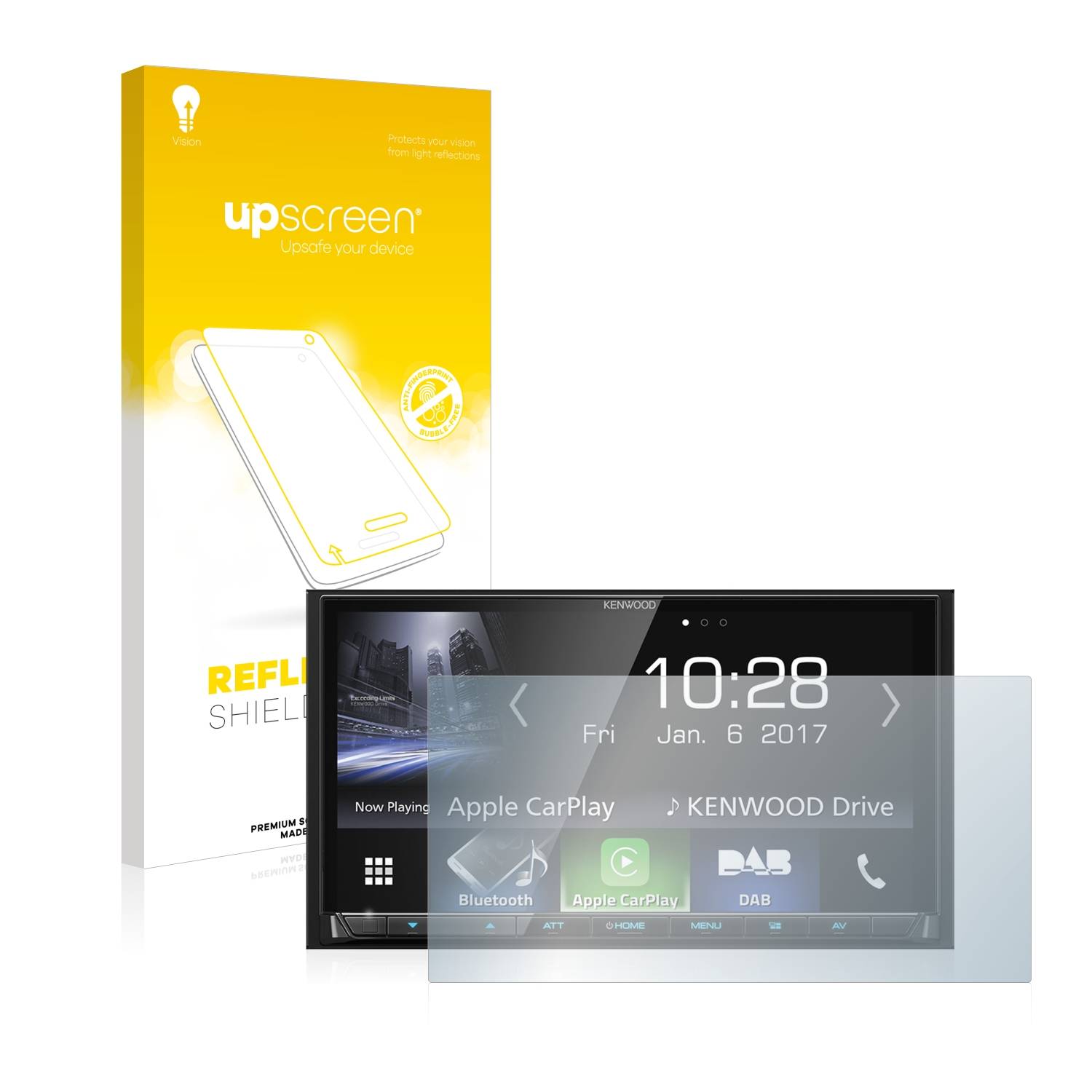 upscreen Schutzfolie für Kenwood DMX7017DABS Folie Matt Entspiegelt Anti-Reflex