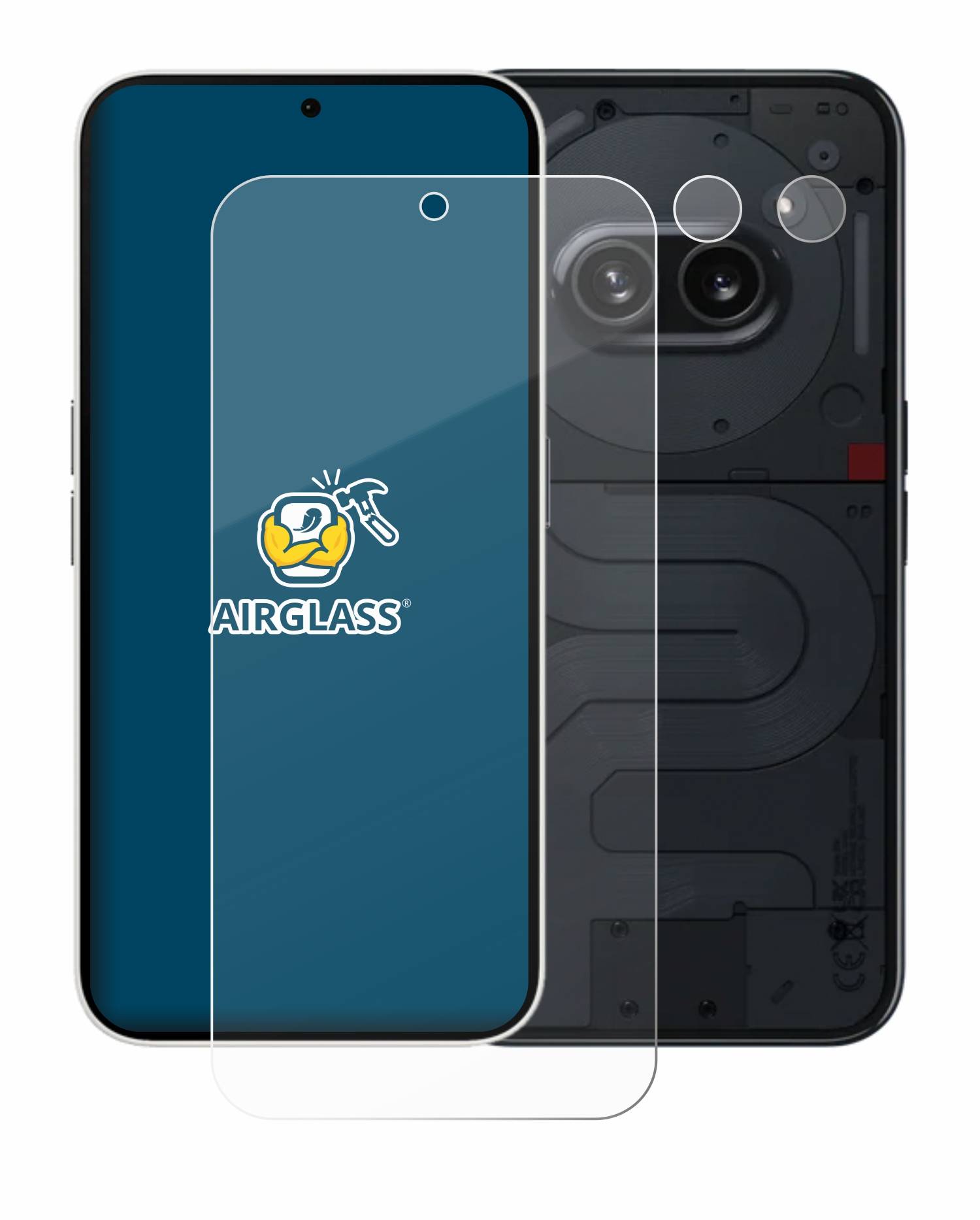 BROTECT AirGlass Flexible Schutz Glas Folie für Nothing Phone (2a) (Display+Kamera) Klar Transparent