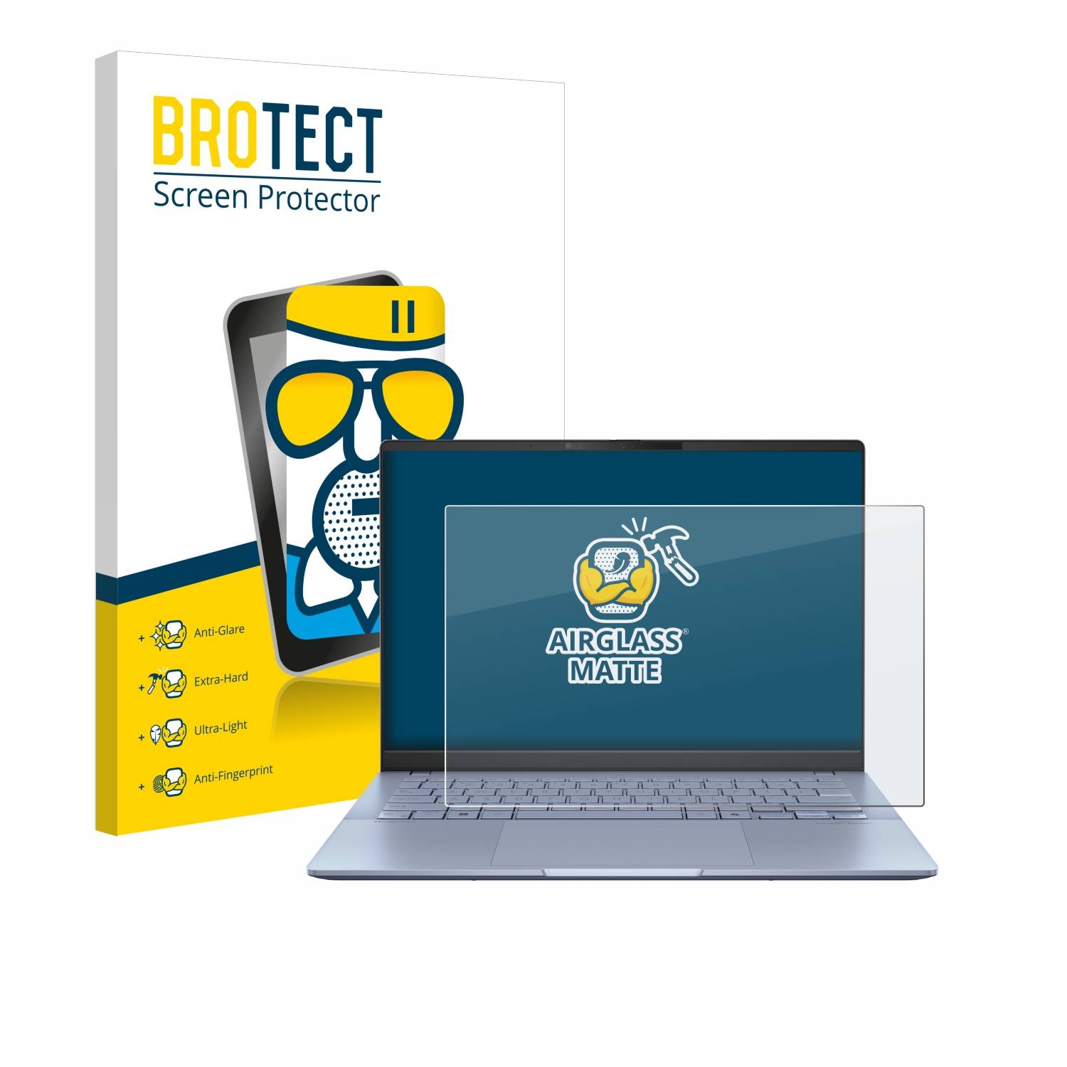 BROTECT AirGlass Matt Glas Panzer Folie für ASUS Vivobook S 14 OLED S5406