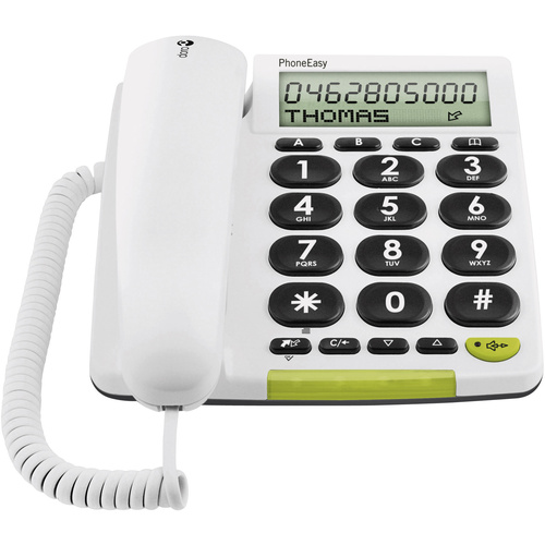 Doro PhoneEasy 312cs Schnurgebundenes Seniorentelefon Optische Anrufsignalisierung, Freisprechen Matt Weiß