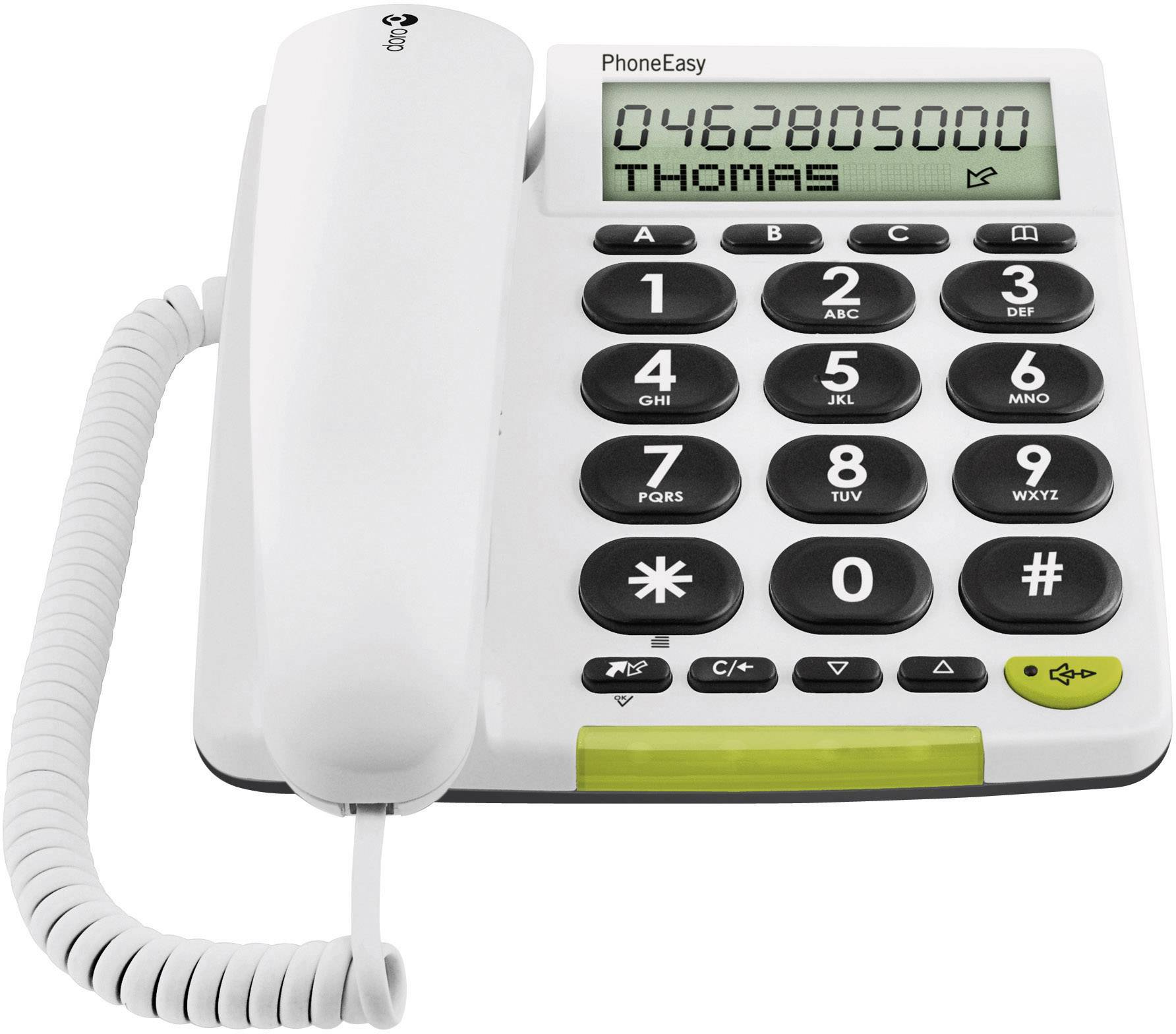 doro PhoneEasy 312cs Schnurgebundenes Seniorentelefon Optische Anrufsignalisierung, Freisprechen Matt Weiß