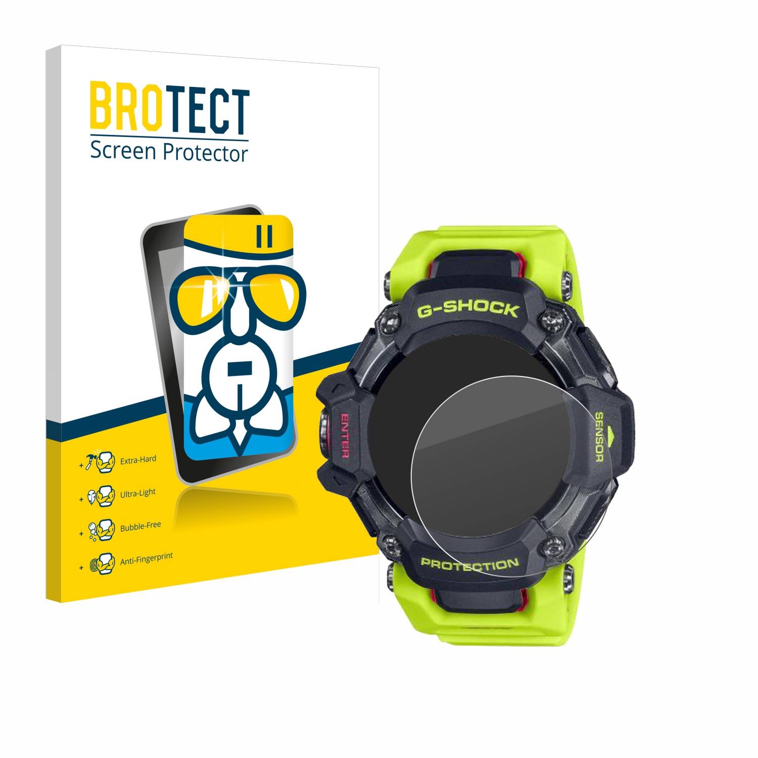 BROTECT AirGlass Glas Schutz-Folie für Casio G-Shock GBD-H2000 - Schutzglas