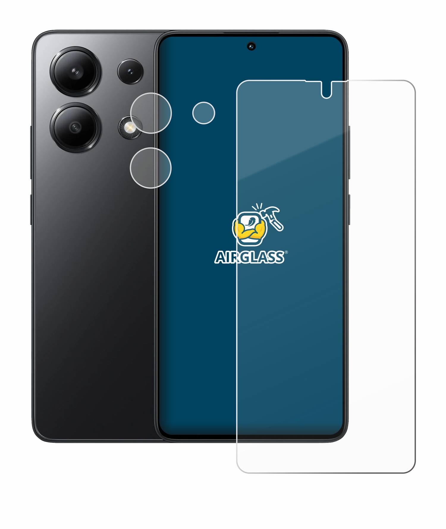 BROTECT AirGlass Glas Schutz-Folie für Xiaomi Redmi Note 13 (Display+Kamera) - Schutzglas