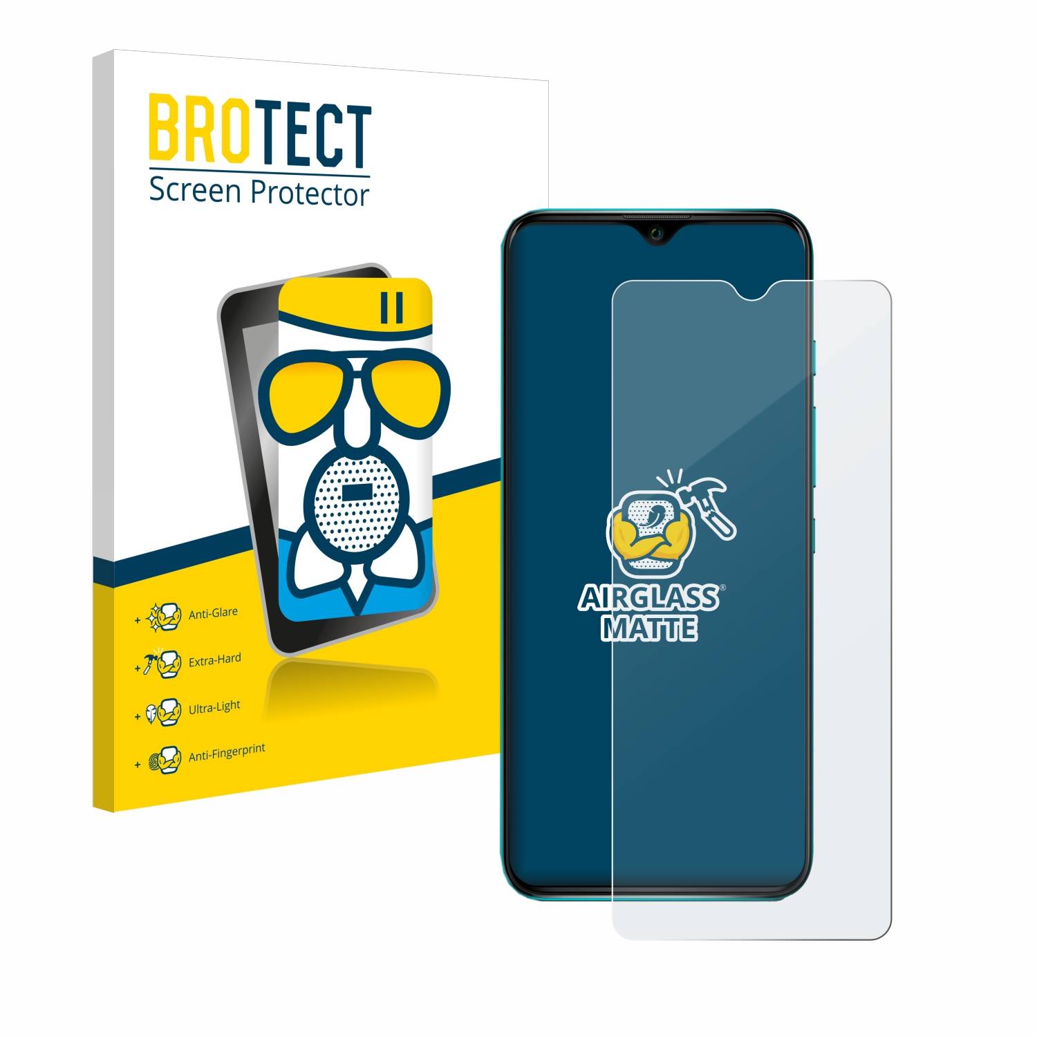 BROTECT AirGlass Matt Glas Panzer Folie für Wiko Power U10