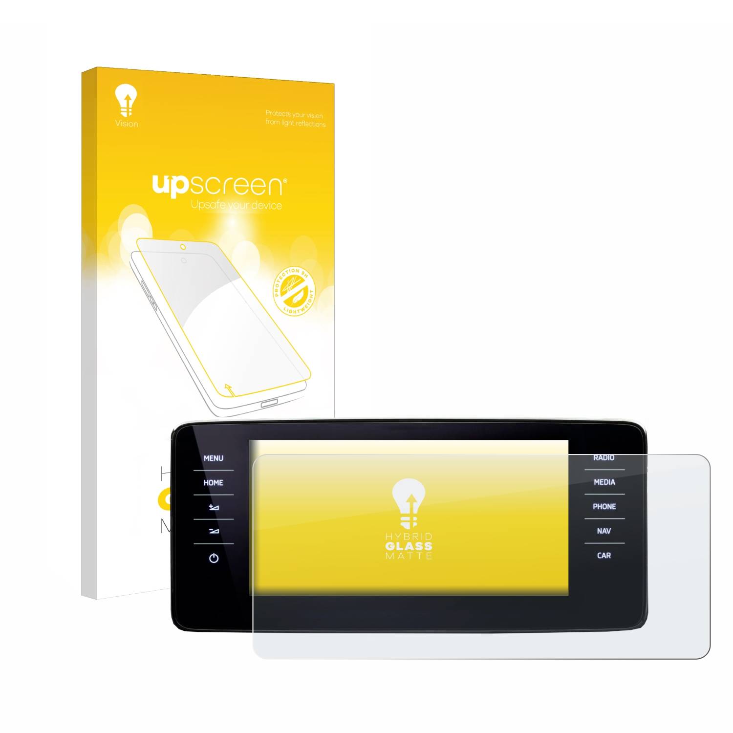 upscreen Hybrid Glas Matt Schutz-Folie für Skoda Kamiq 2021