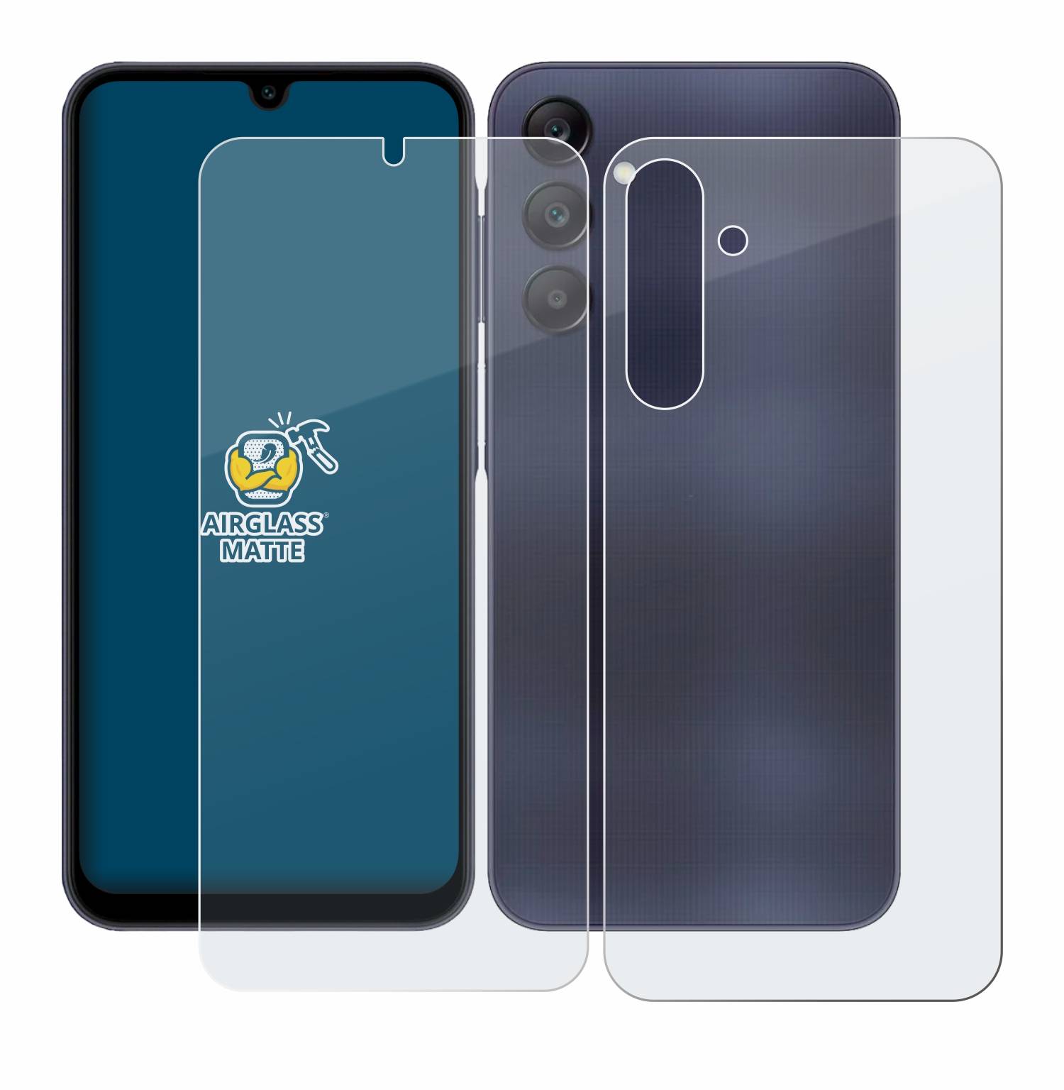 BROTECT AirGlass Matt Glas Schutz Folie für Samsung Galaxy A25 5G (Display+Rückseite)