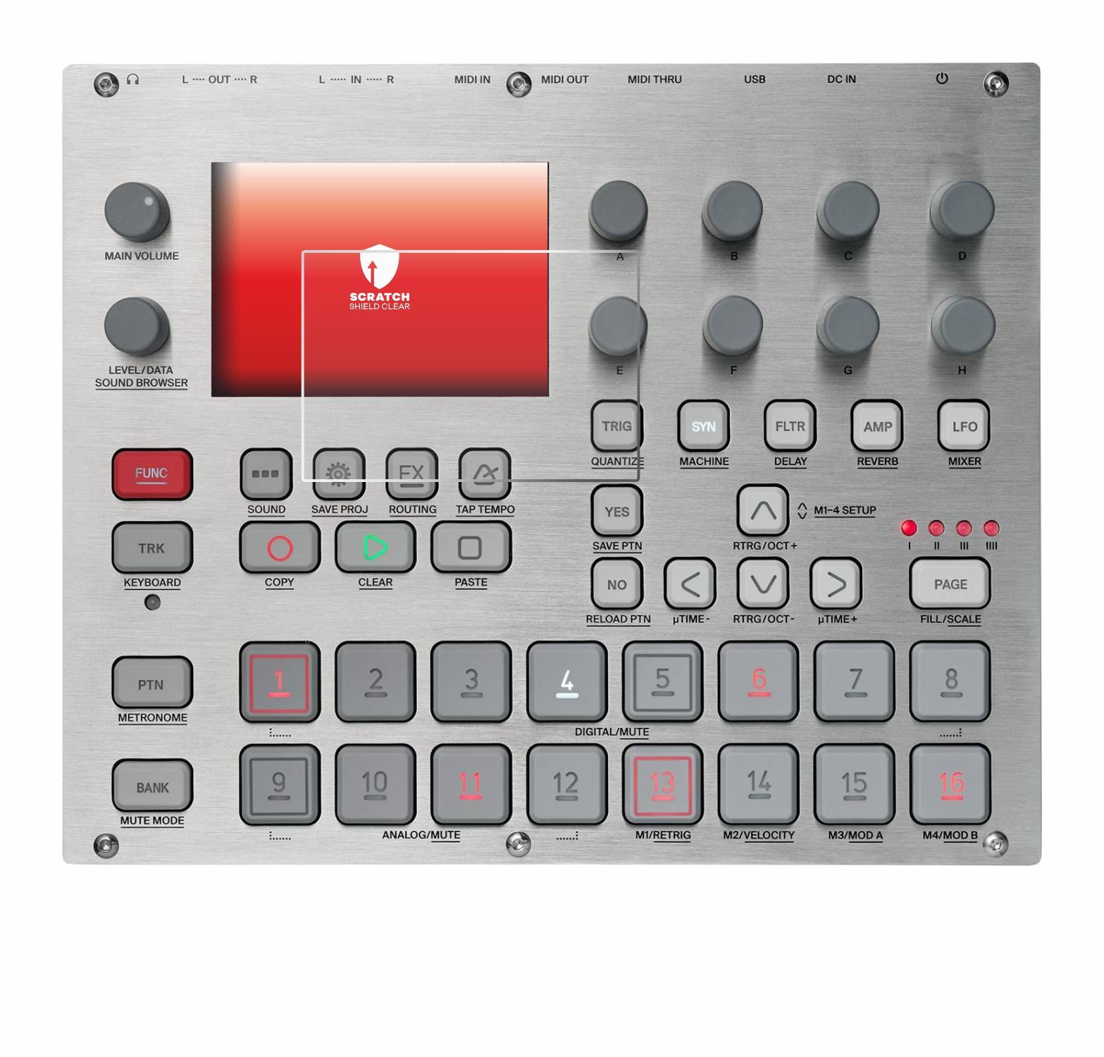 upscreen Scratch Shield Schutzfolie für Elektron Syntakt E25 Remix Edition