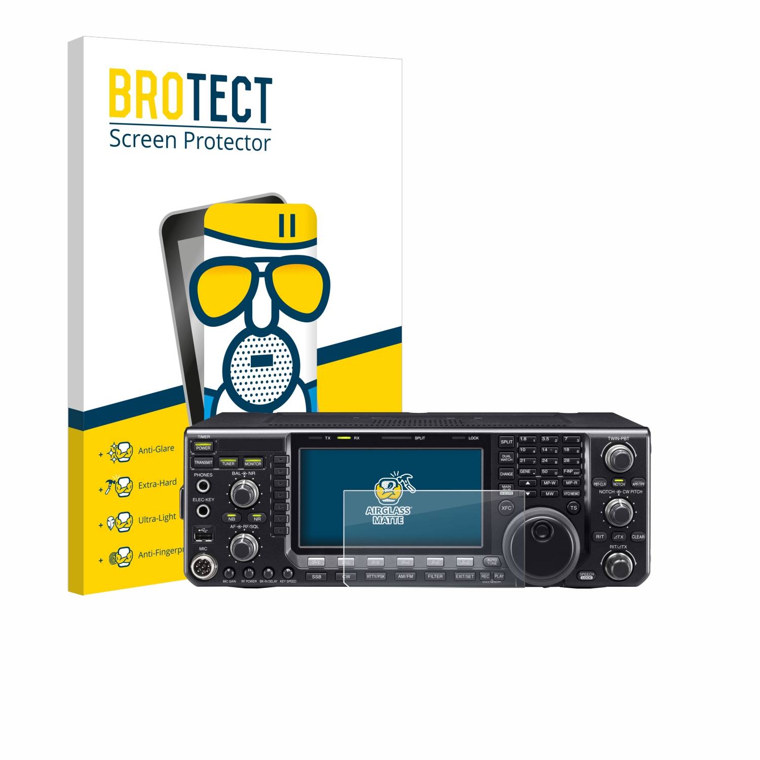 BROTECT AirGlass Flexible Schutz Glas Folie für Icom IC-7600 Matt Entspiegelt