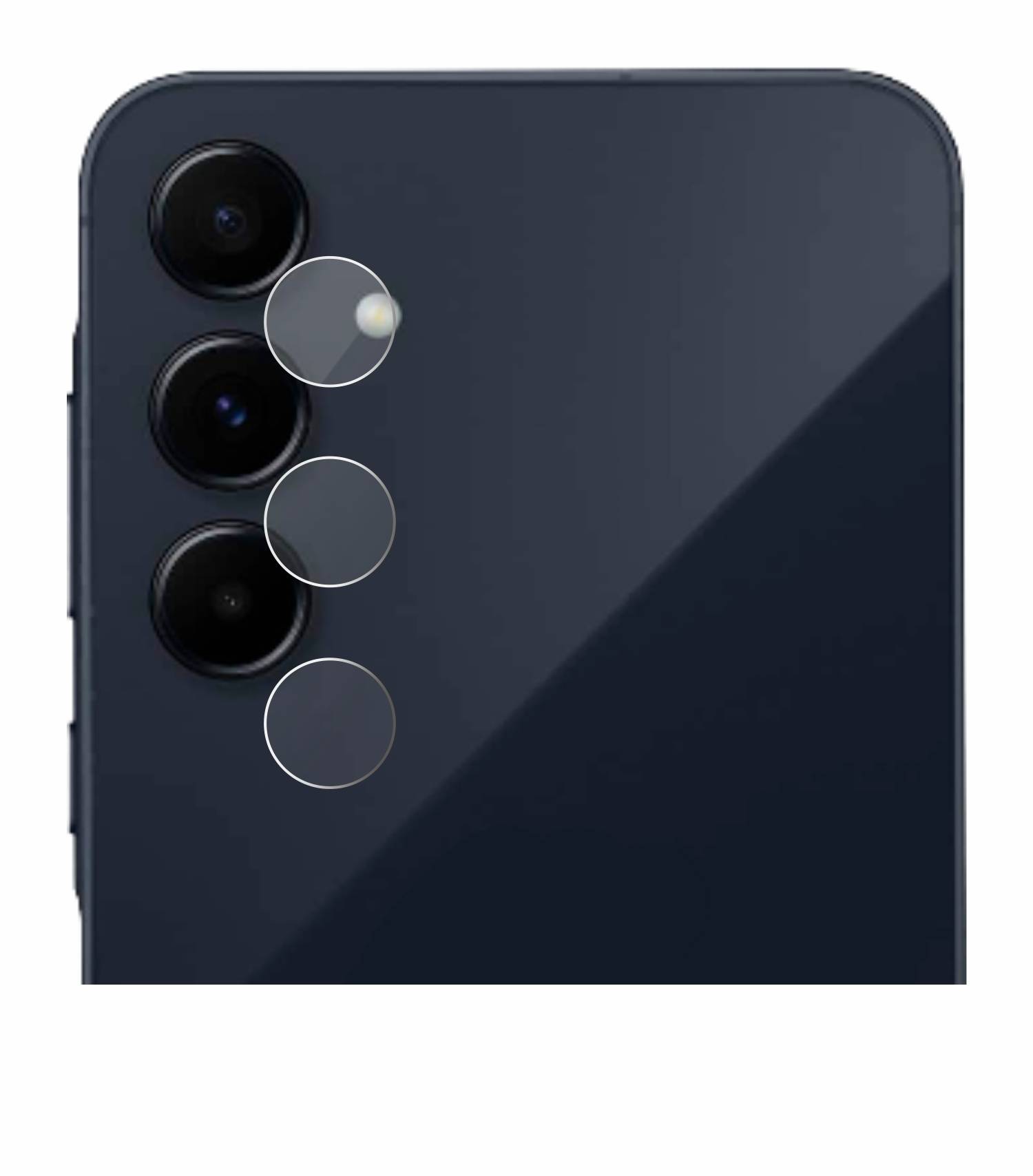 upscreen Hybrid Glas Schutz-Folie für Samsung Galaxy A55 5G (NUR Kameraschutz)