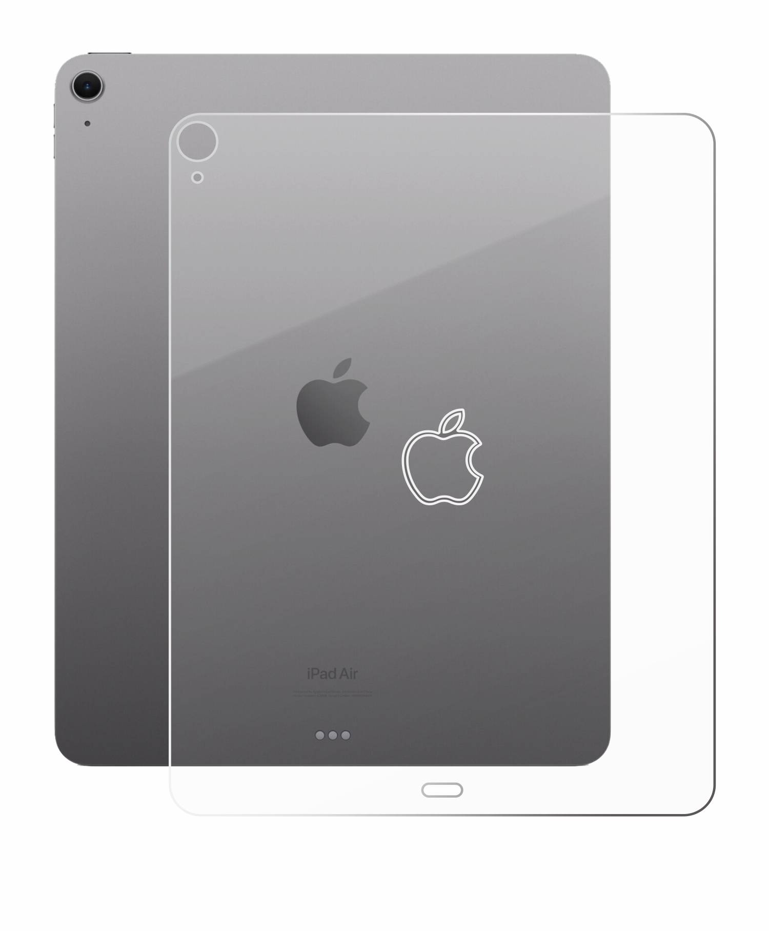 upscreen Hybrid Glas Schutz-Folie für Apple iPad Air 13 WiFi Cellular 2024 (Rückseite)