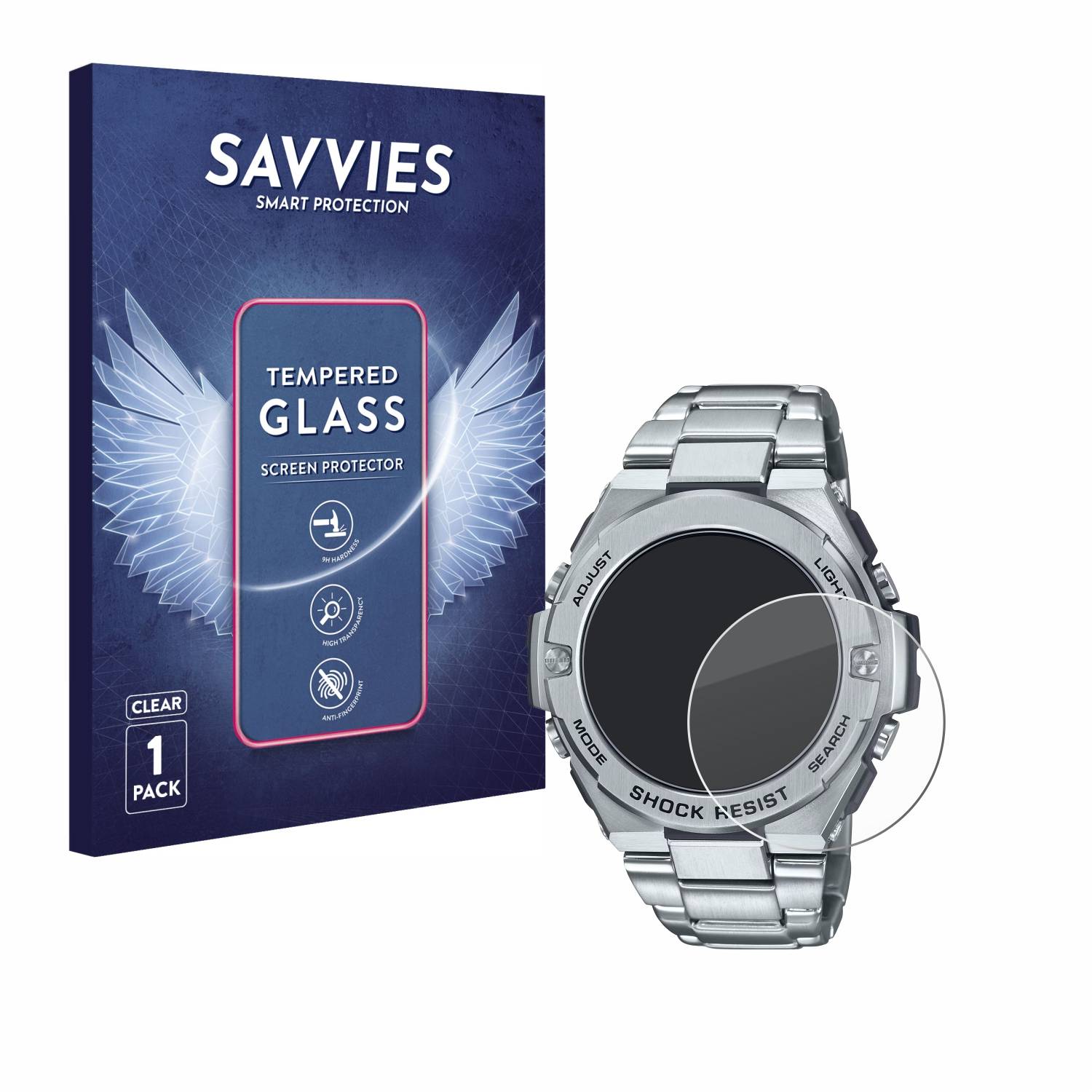 Savvies Clear Schutzglas für Casio G-Shock GST-B500D-1A