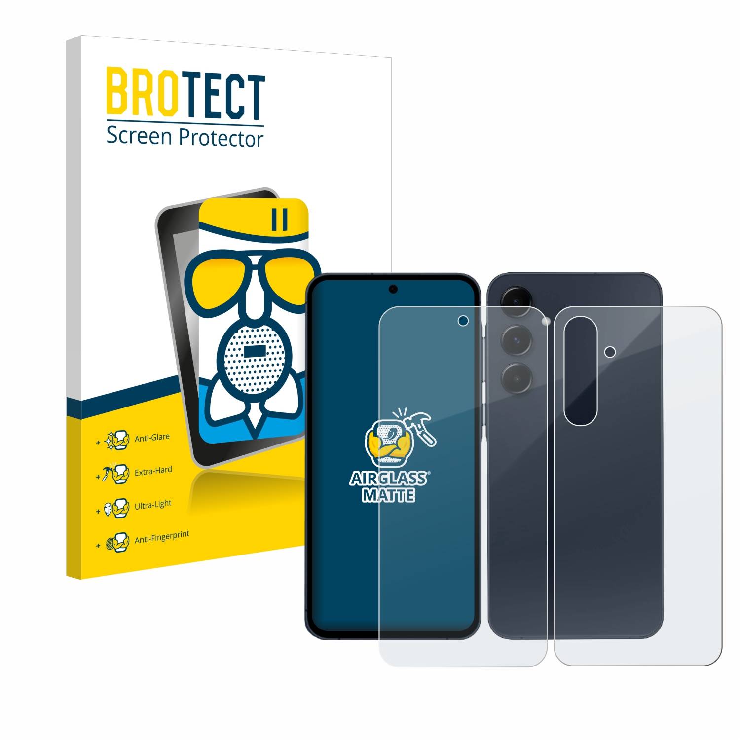 BROTECT AirGlass Matt Glas Panzer Folie für Samsung Galaxy A35 5G (Display+Rückseite)