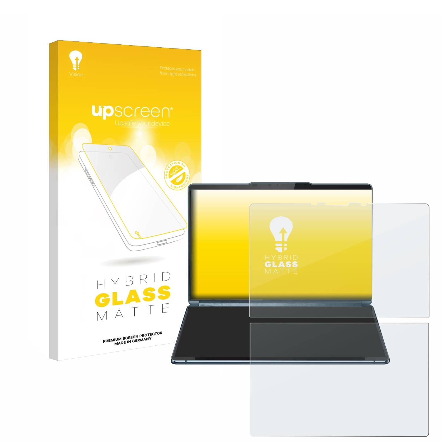 upscreen Flexible Schutz Glas Folie für Lenovo Yoga Book 9i Gen 9 Schutzglas 9H Hybridglas Matt Entspiegelt
