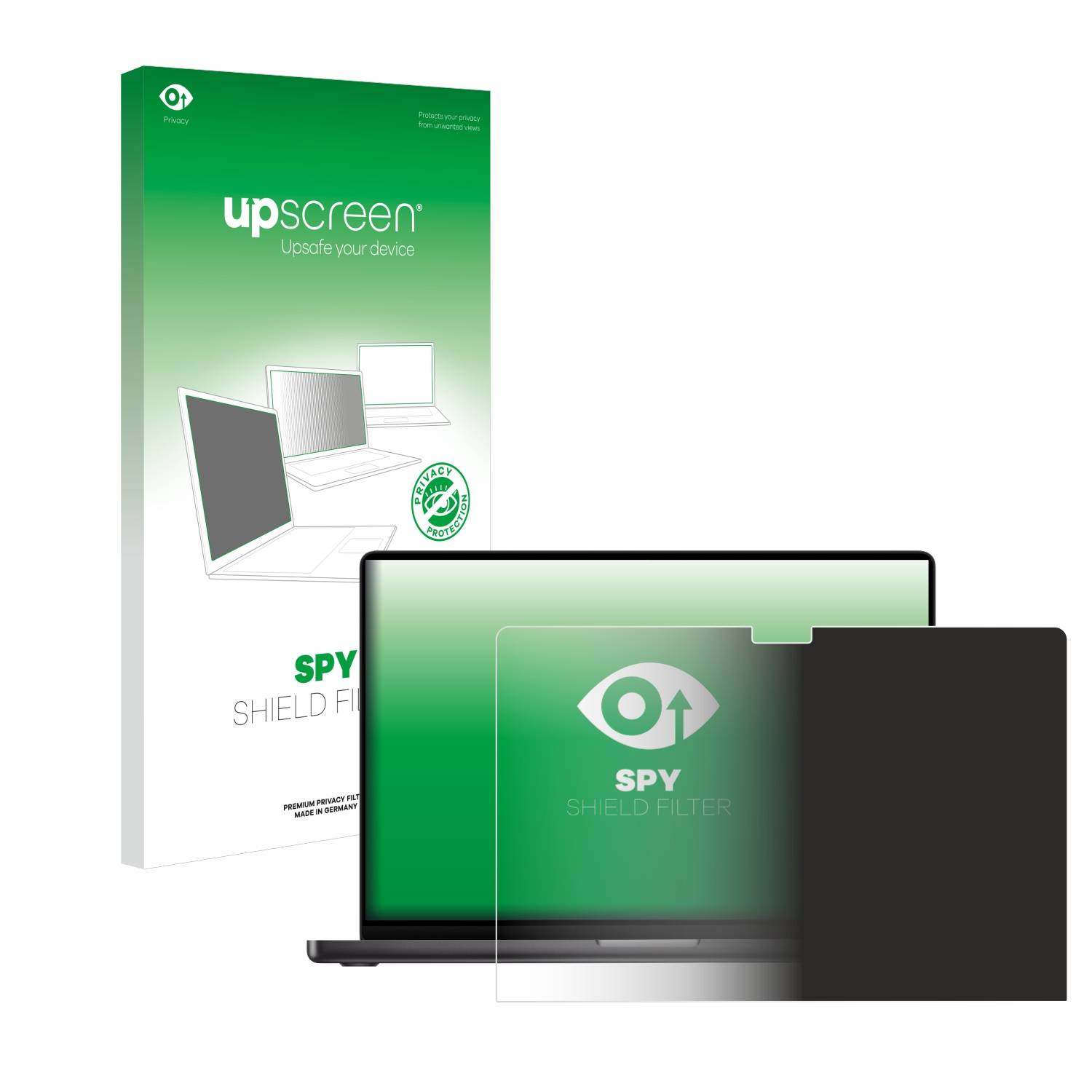 upscreen Blickschutzfilter für Apple MacBook Pro 16" 2023 M3 Blaulichtfilter Sichtschutz Privacy Anti Spy abnehmbar