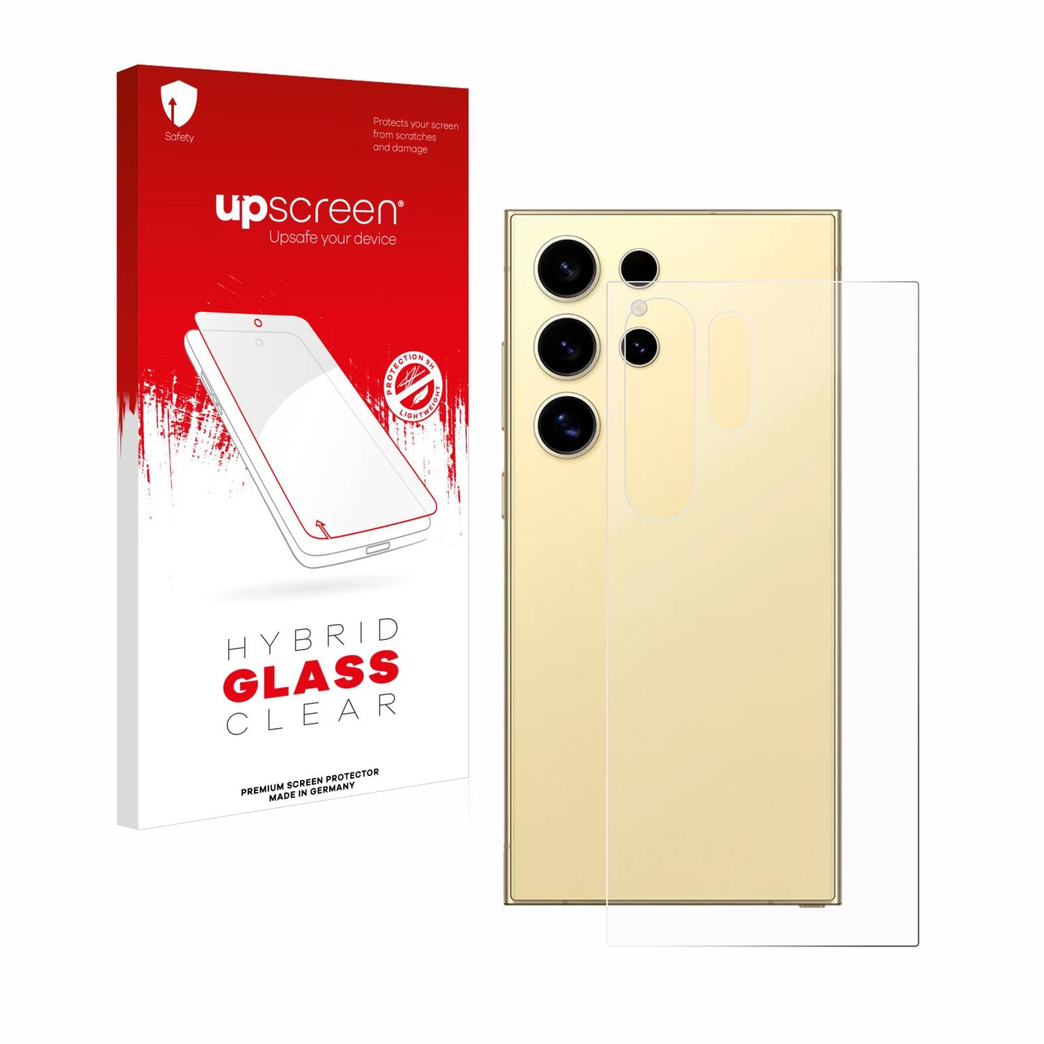 upscreen Hybrid Glas Panzer-Folie für Samsung Galaxy S24 Ultra (Rückseite)