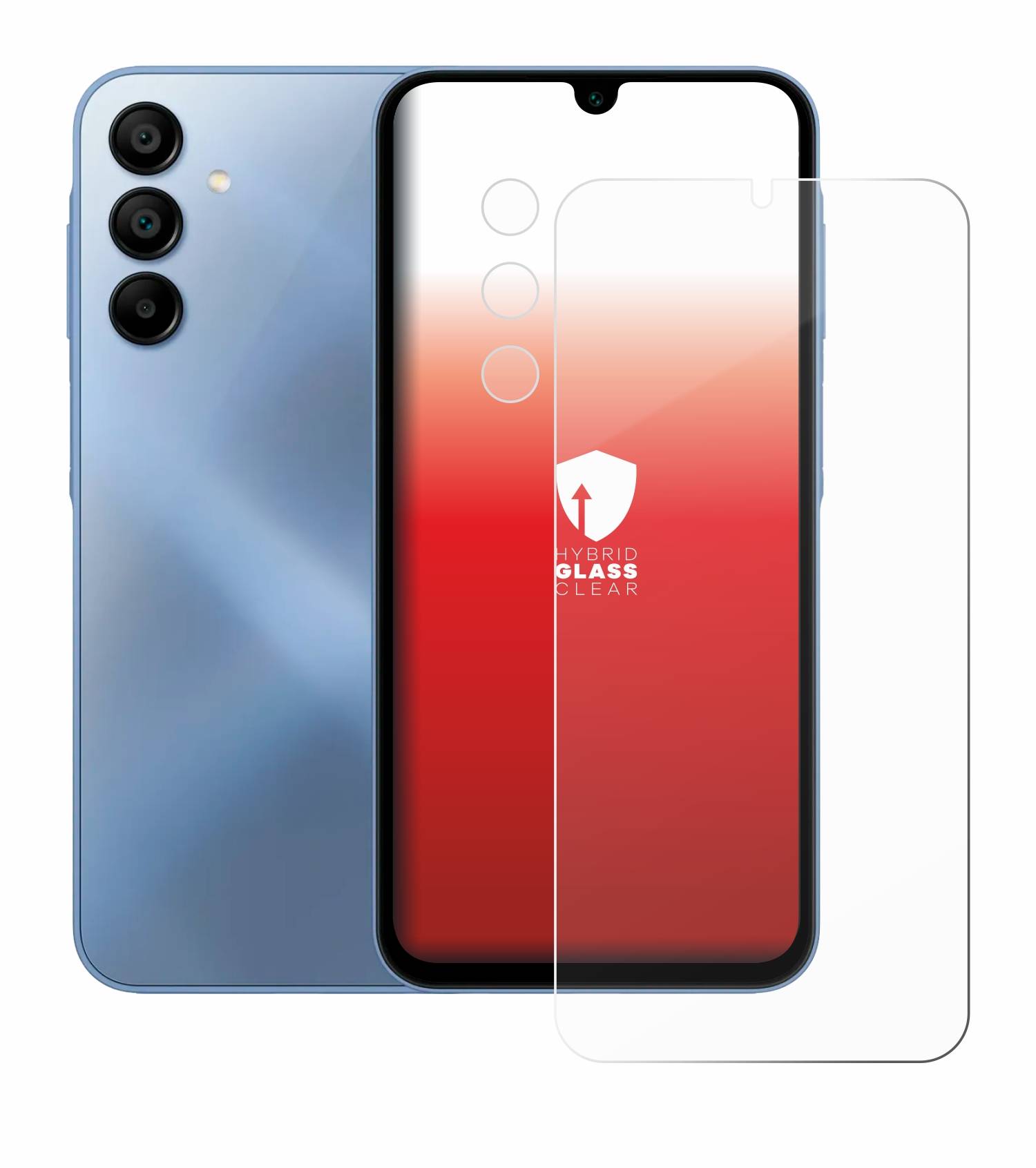 upscreen Hybrid Glas Schutz-Folie für Samsung Galaxy A15 (Display+Kamera)