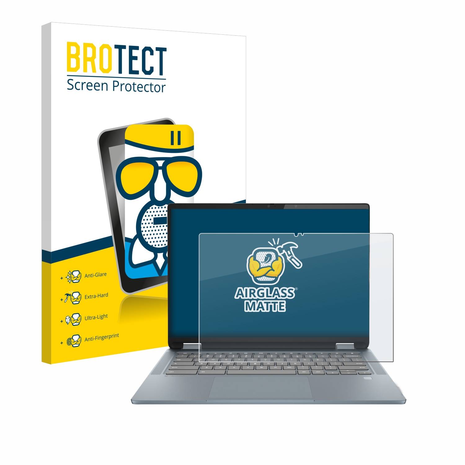 BROTECT AirGlass Matt Glas Schutz Folie für Lenovo IdeaPad Flex 5i Chromebook 14 Gen 7