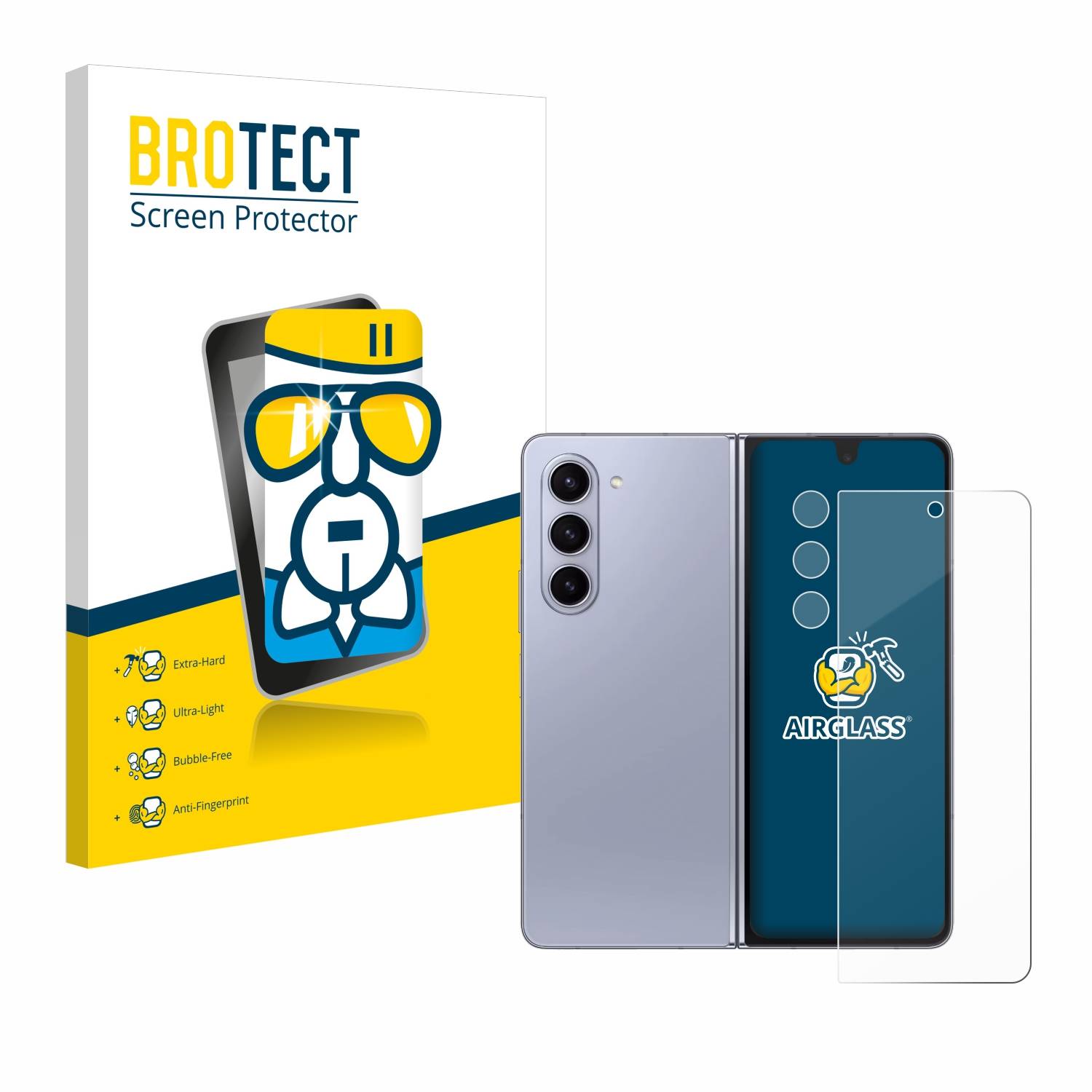 BROTECT AirGlass Glas Panzer-Folie für Samsung Galaxy Z Fold 5 (Display+Kamera) - Schutzglas
