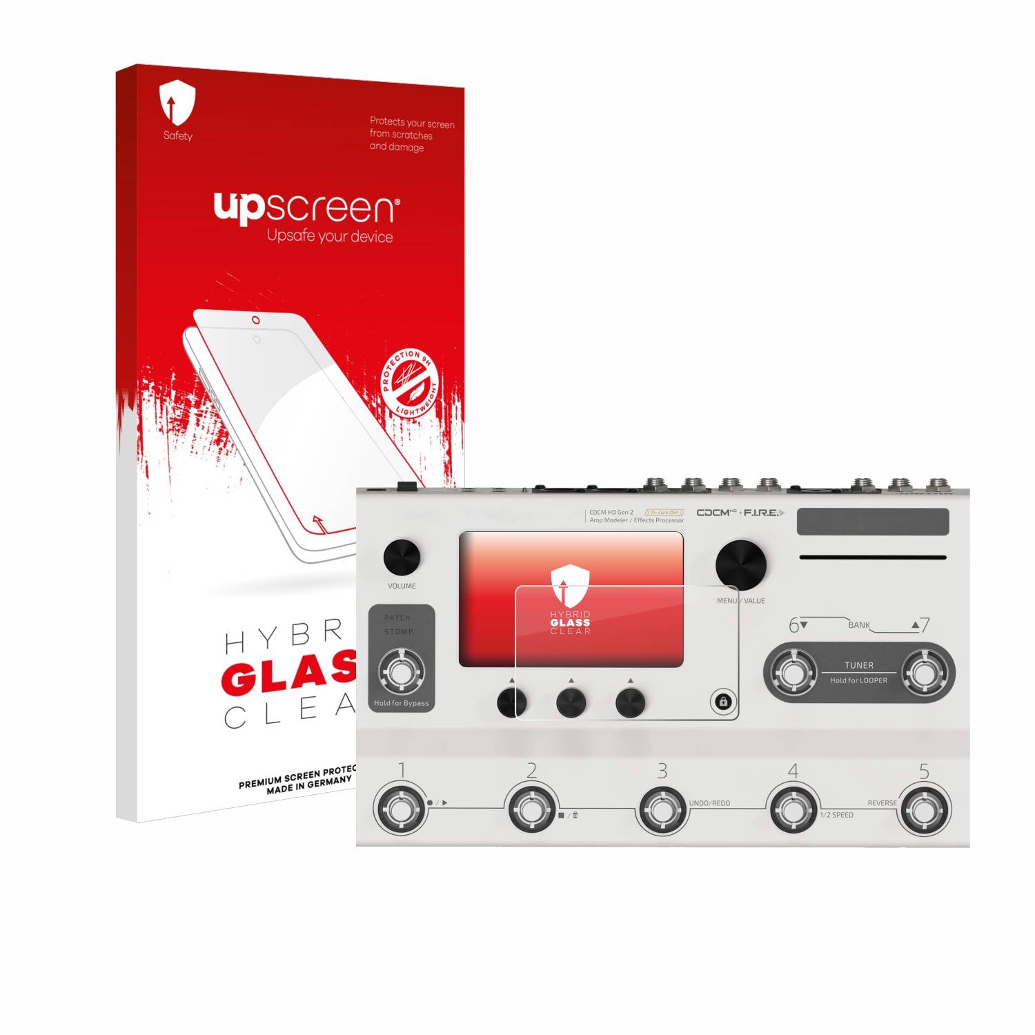 upscreen Hybrid Glas Schutz-Folie für Hotone Ampero II Stage