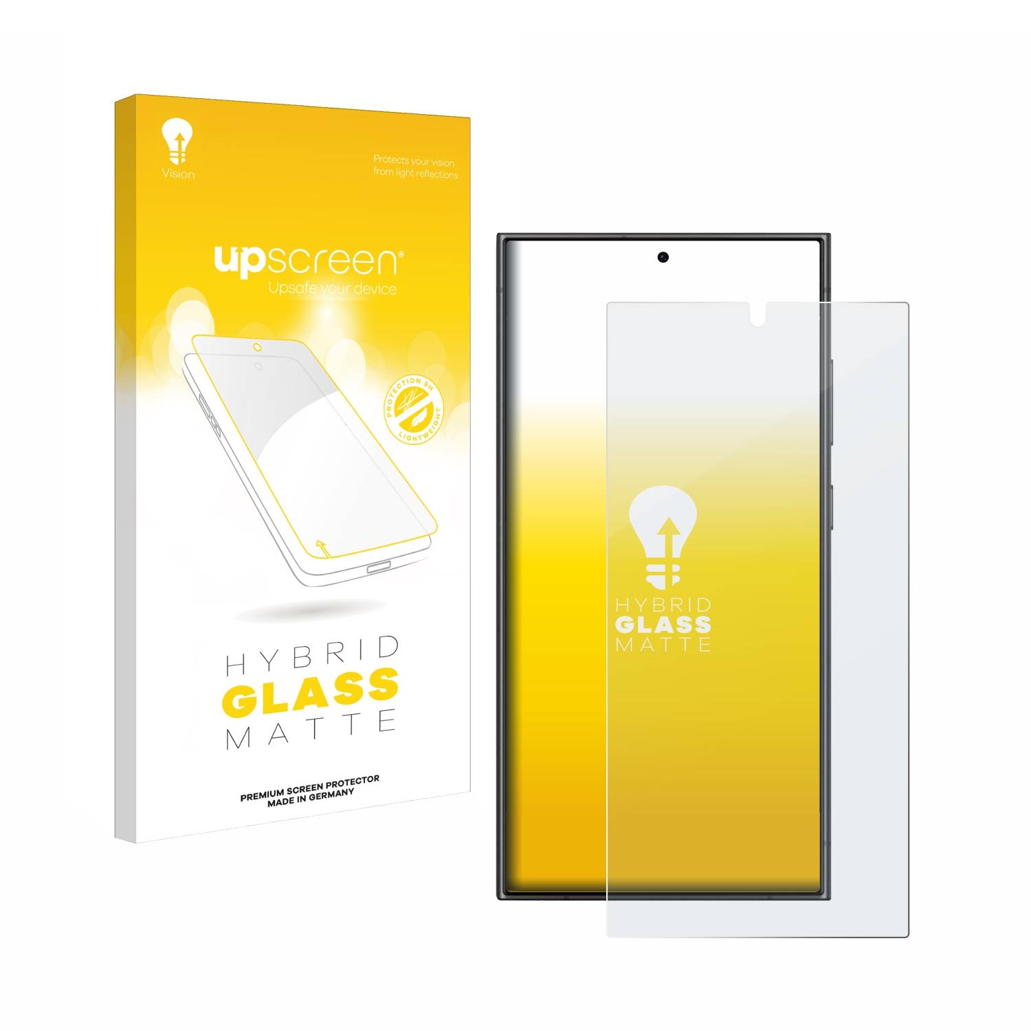 upscreen Hybrid Glas Matt Schutz-Folie für Samsung Galaxy S24 Ultra (case-friendly)