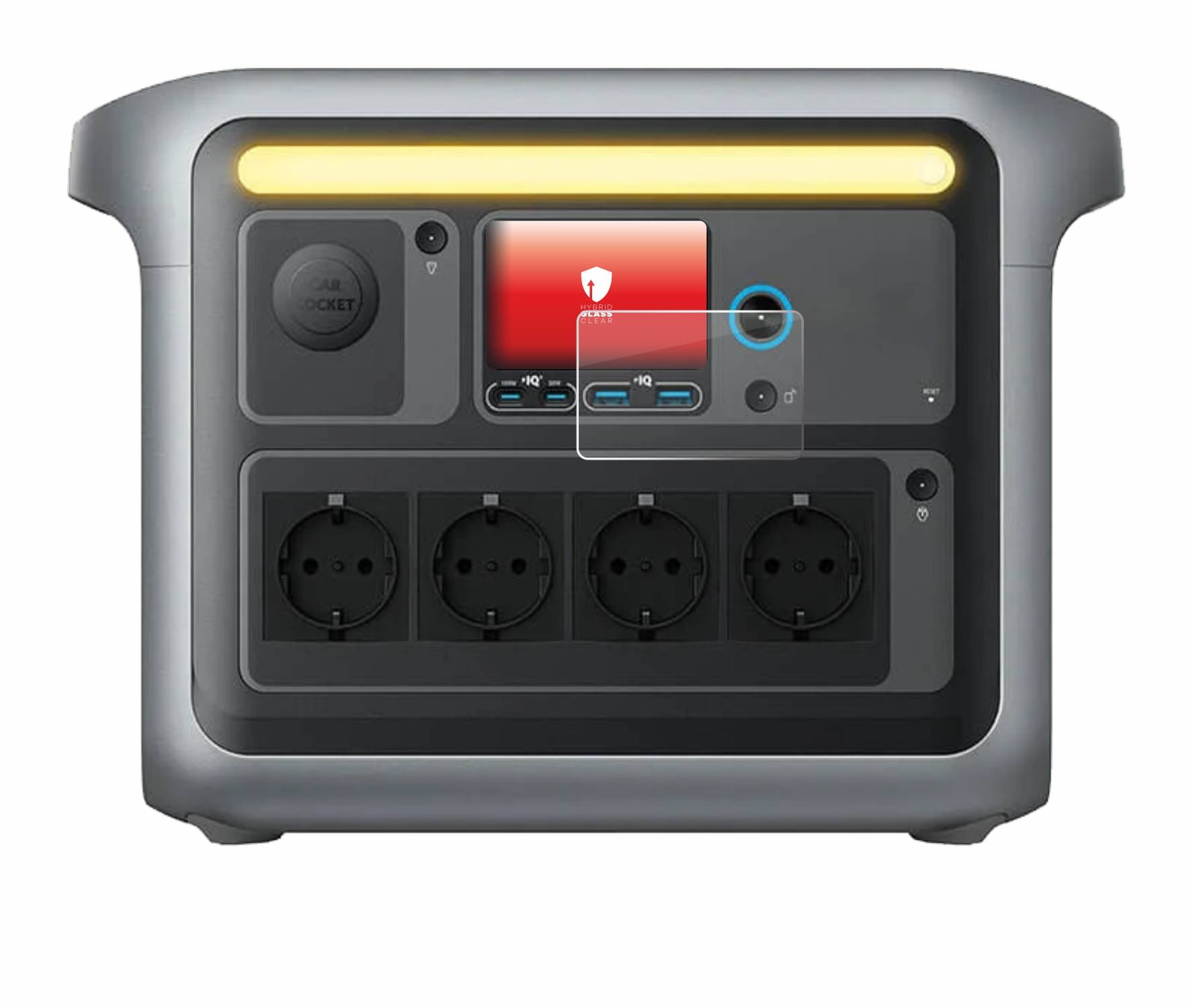 upscreen Hybrid Glas Schutz-Folie für Anker SOLIX C1000X