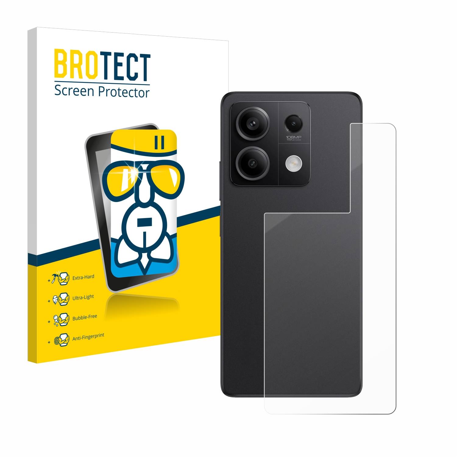 BROTECT AirGlass Glas Panzer-Folie für Xiaomi Redmi Note 13 Pro 5G (Rückseite) - Schutzglas