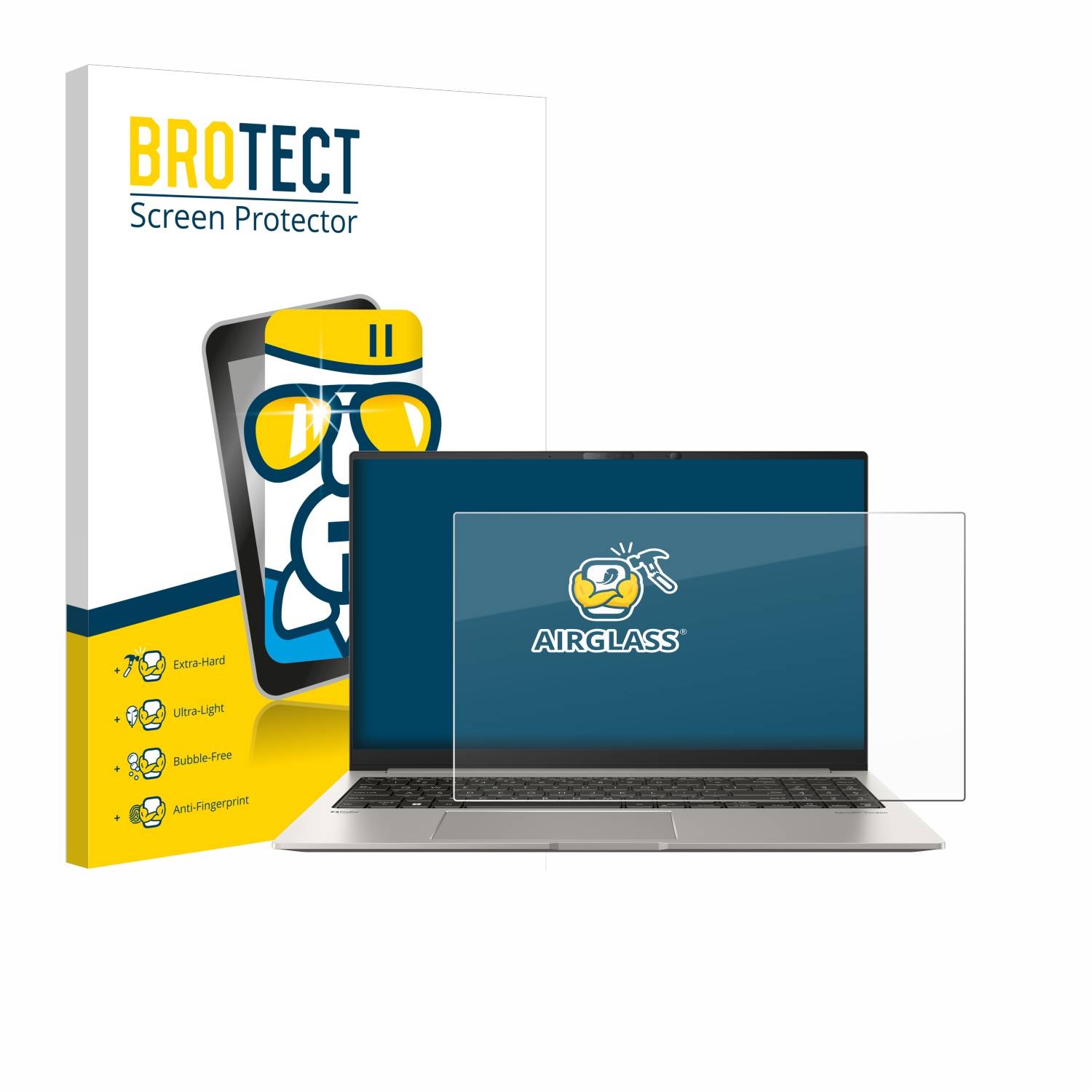 BROTECT AirGlass Glas Schutz-Folie für ASUS ZenBook 15 OLED UM3504 - Schutzglas