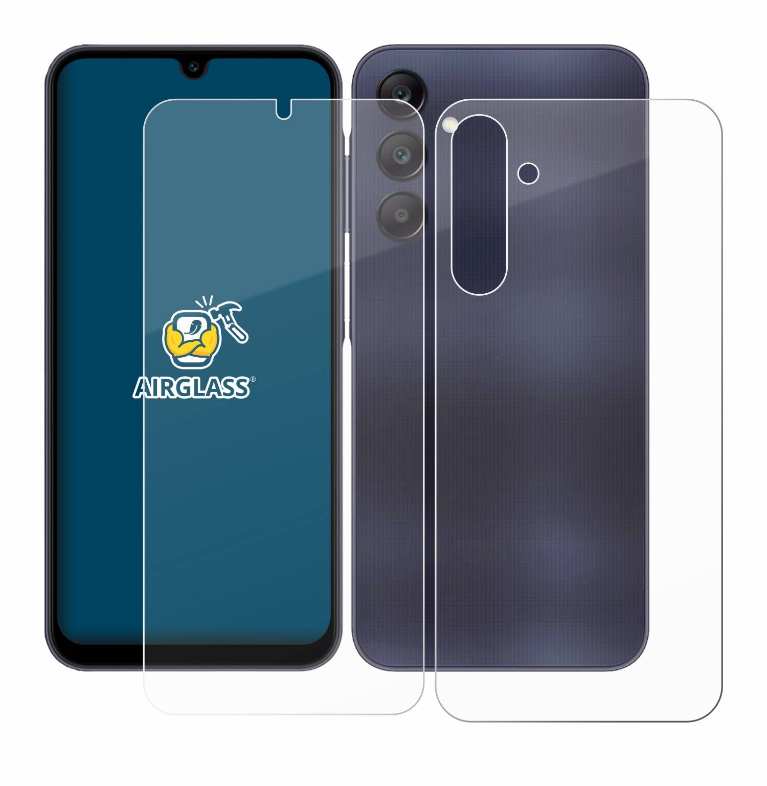 BROTECT AirGlass Glas Schutz-Folie für Samsung Galaxy A25 5G (Display+Rückseite) - Schutzglas