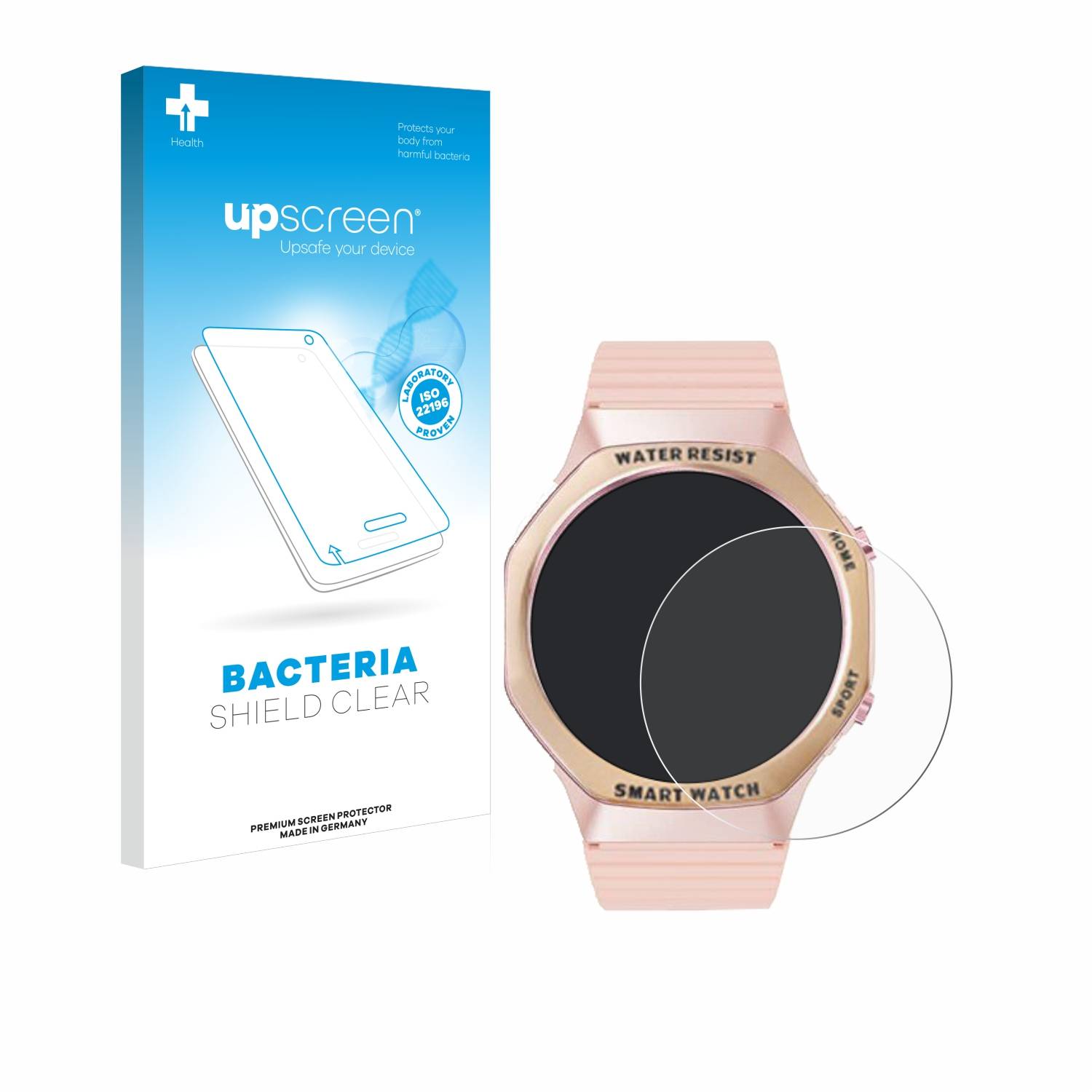 upscreen Bacteria Shield Schutzfolie für Mutoy Smartwatch 1.32 (rund) - Antibakteriell