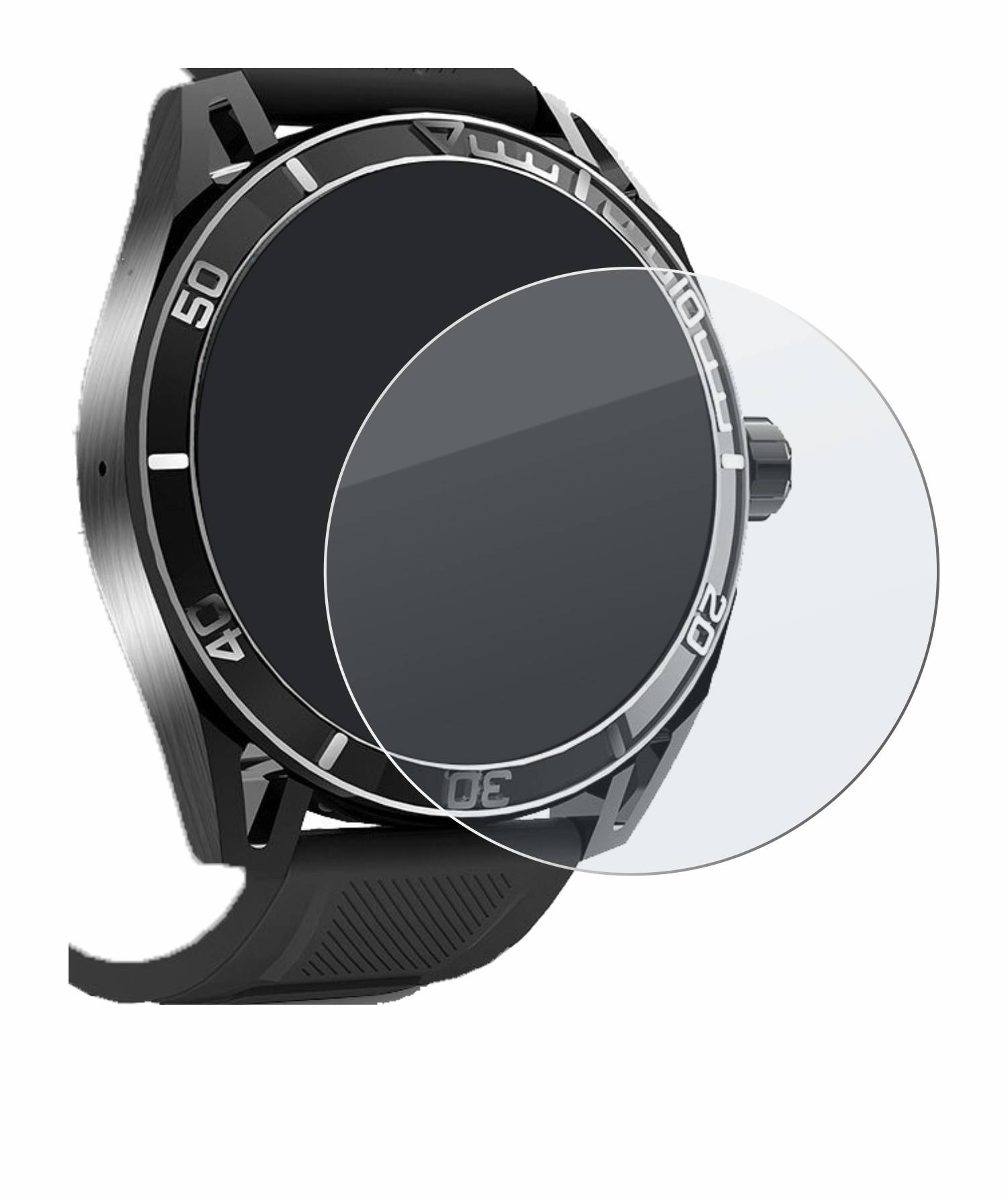 upscreen Hybrid Glas Matt Panzer-Folie für Yuede Smartwatch 1.43 (rund)