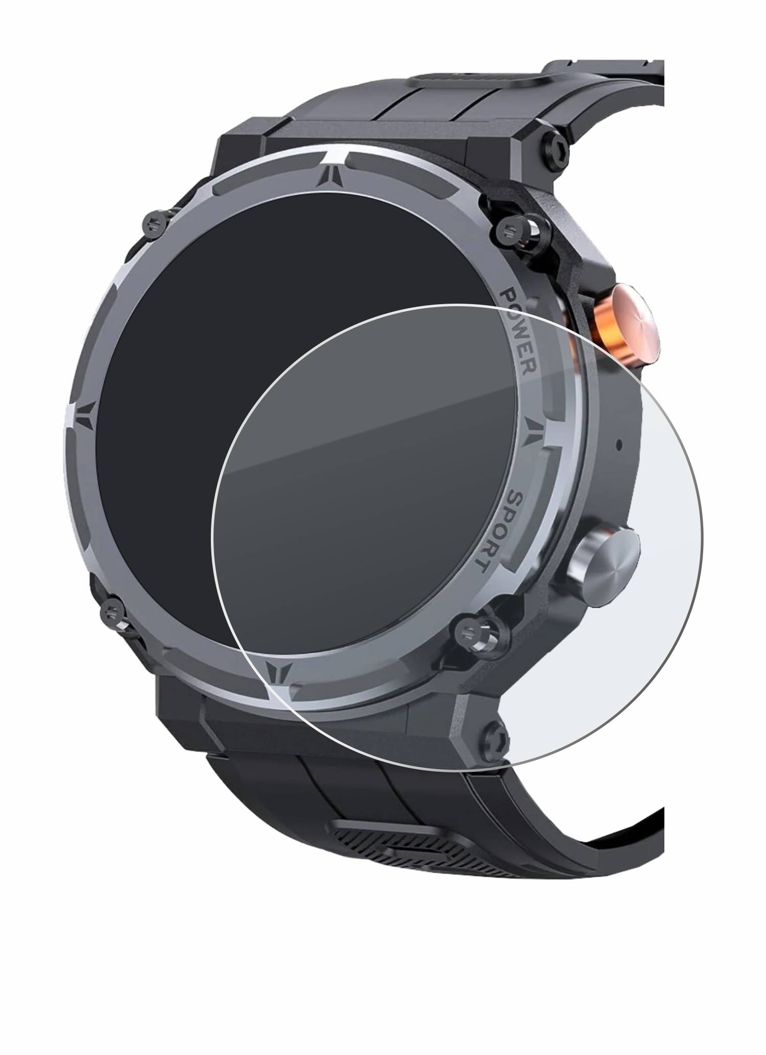 upscreen Hybrid Glas Matt Panzer-Folie für bedee Smartwatch 1.39