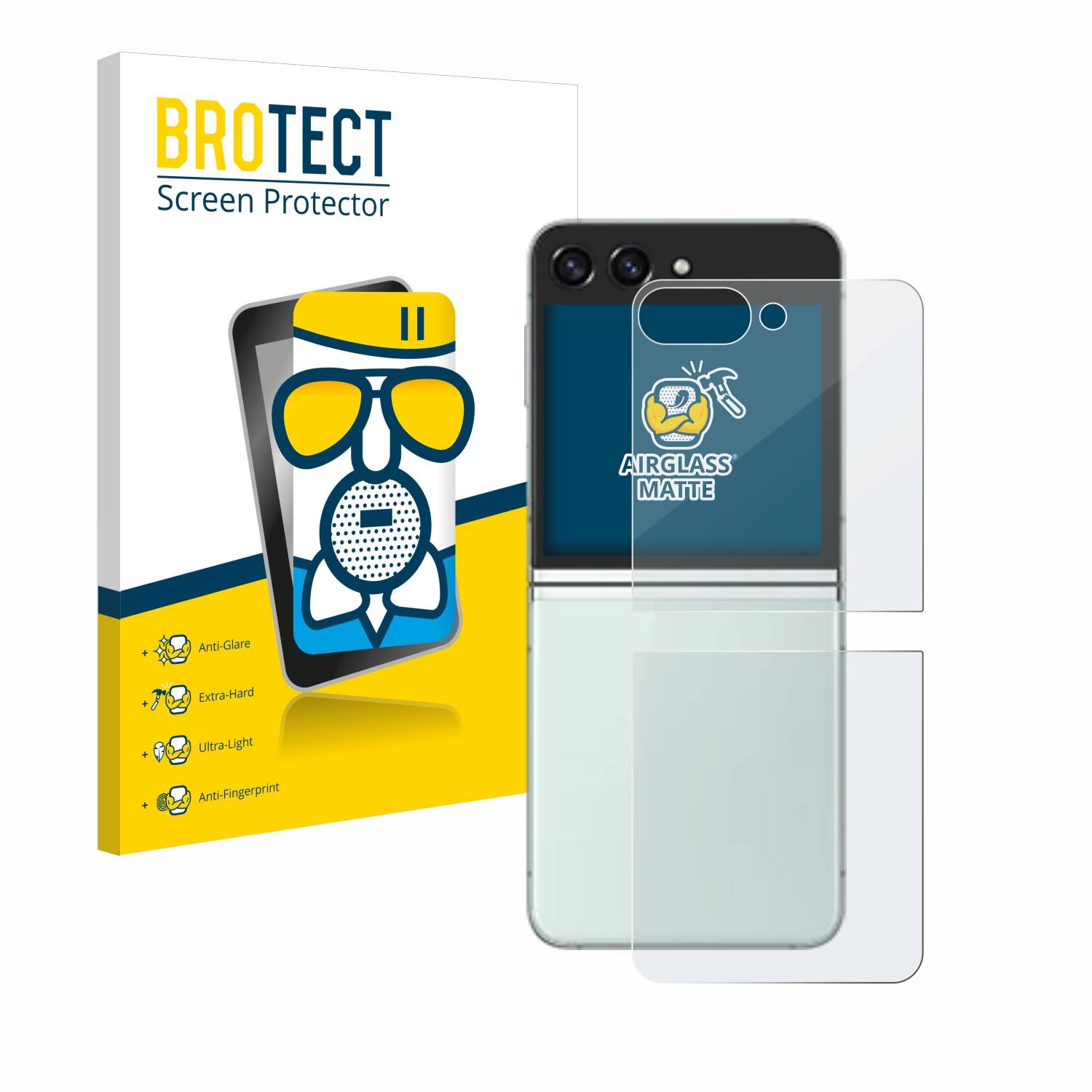 BROTECT AirGlass Matt Glas Panzer Folie für Samsung Galaxy Z Flip 5 (Rückseite)