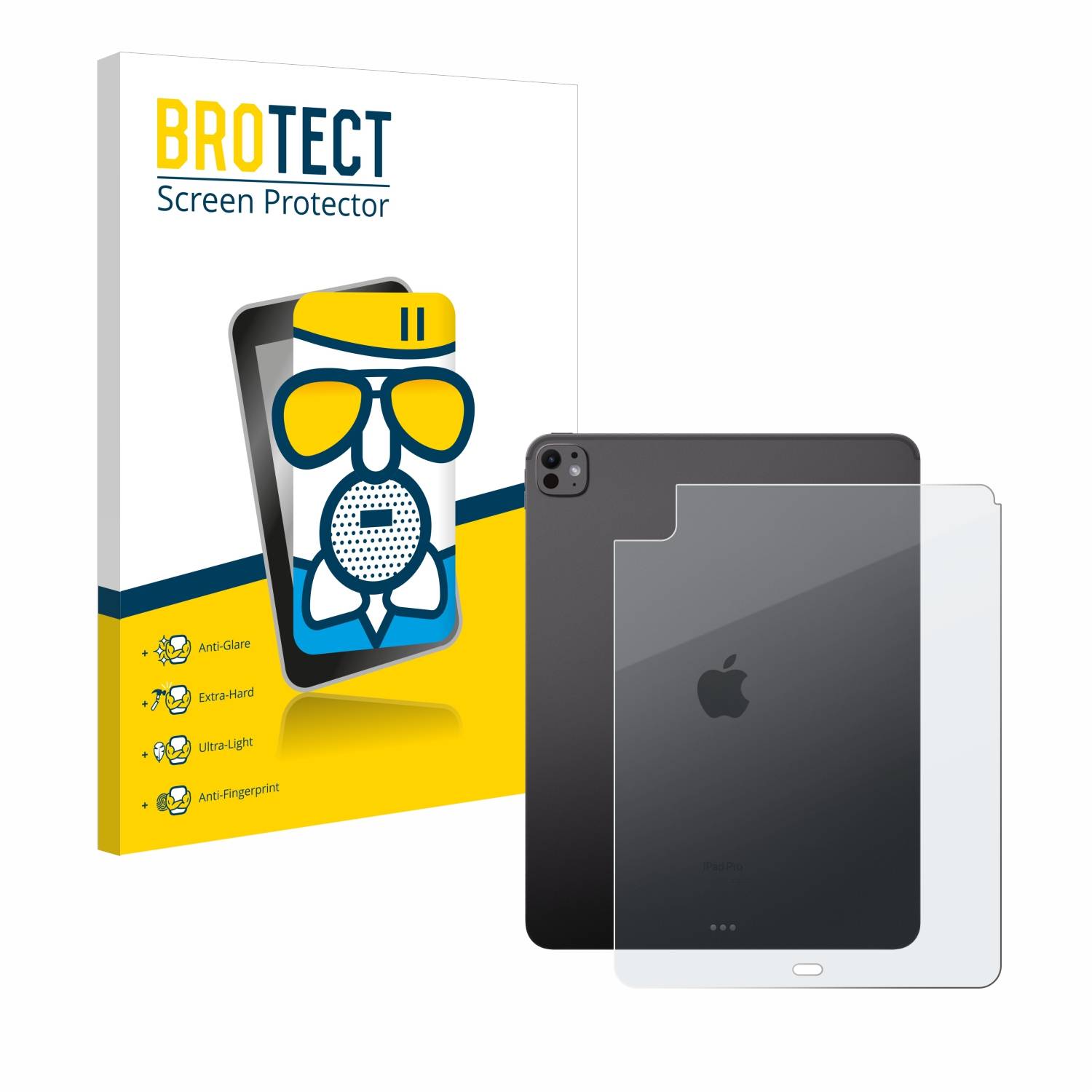 BROTECT AirGlass Matt Glas Schutz Folie für Apple iPad Pro 13 WiFi Cellular 2024 (Rückseite)
