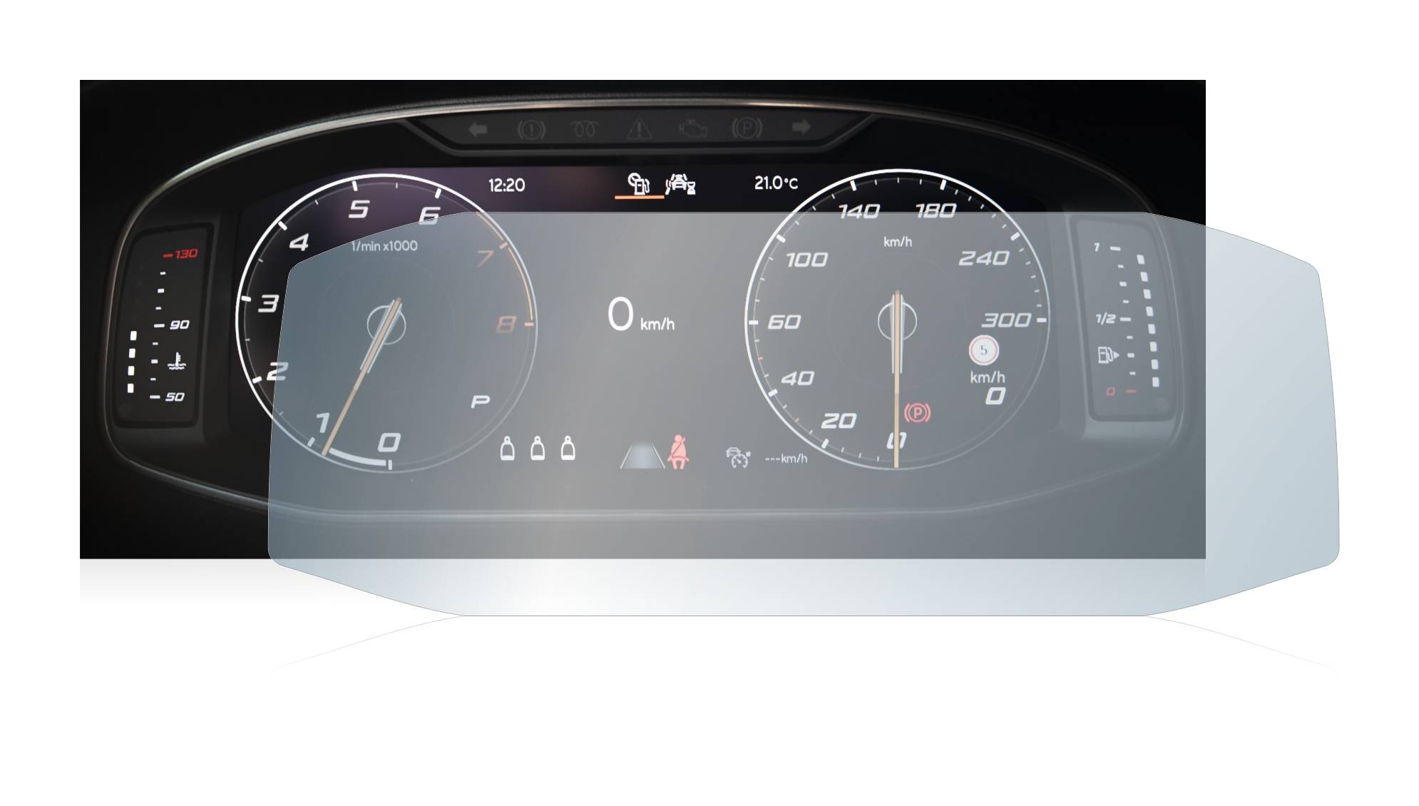 upscreen Scratch Shield Schutzfolie für Seat Ateca Facelift 10.25 Tachoanzeige