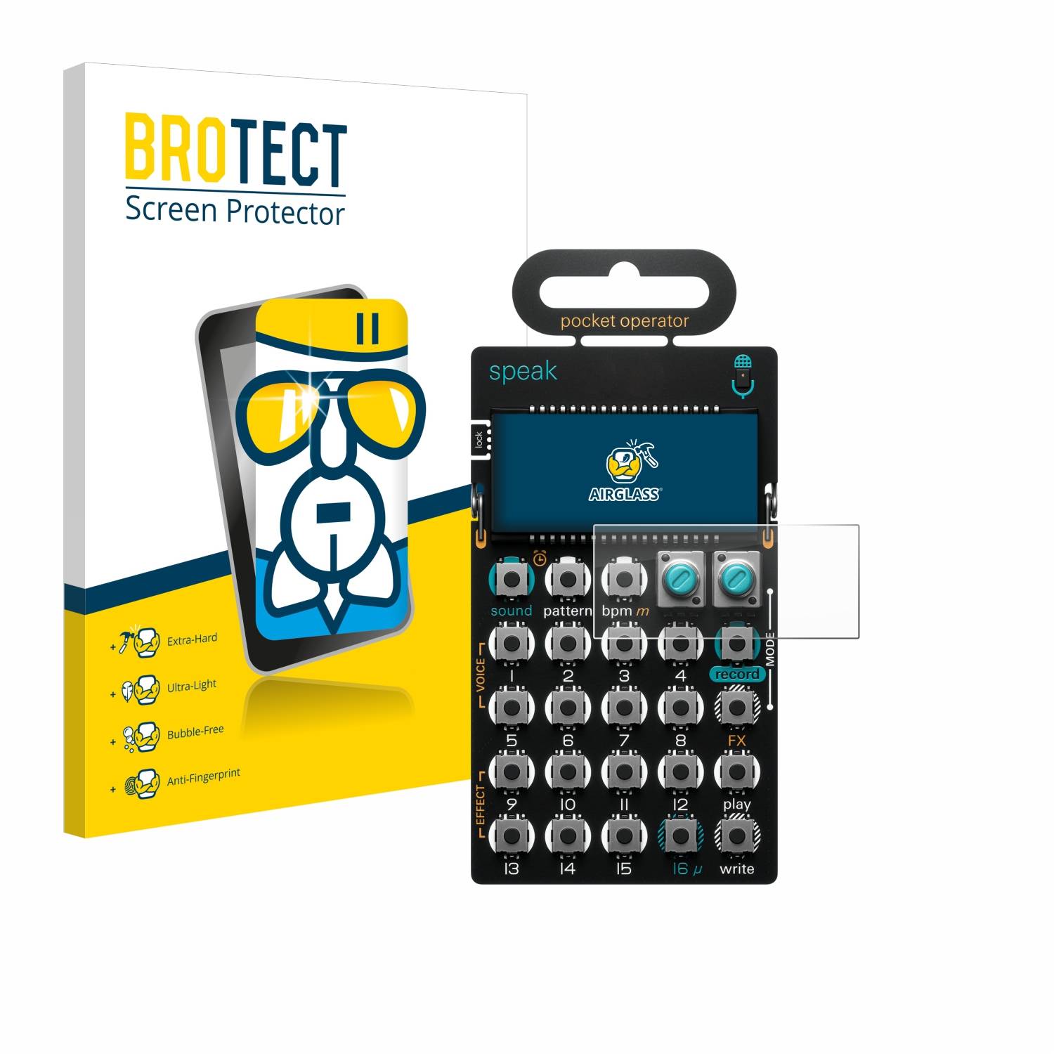 BROTECT AirGlass Glas Schutz-Folie für Teenage Engineering PO-35 speak - Schutzglas