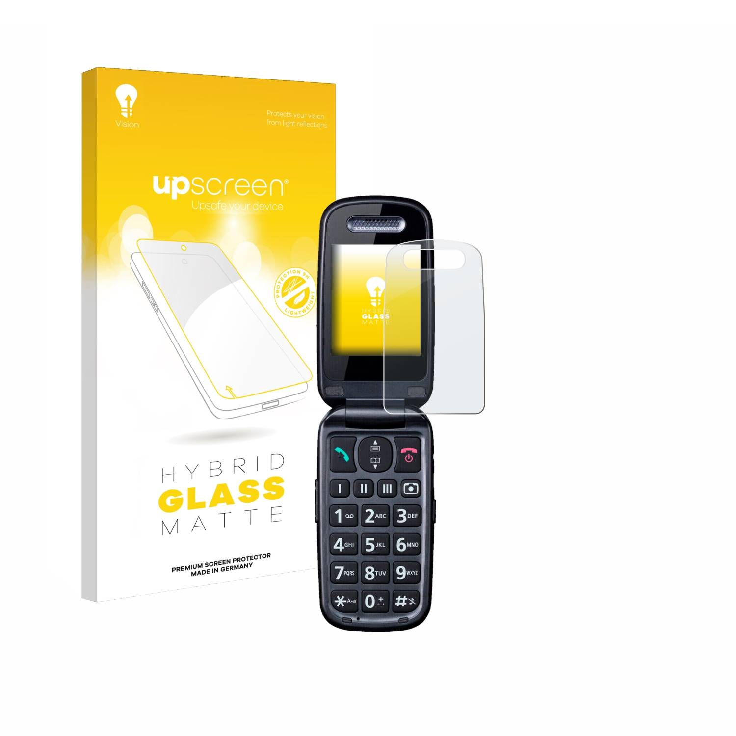 upscreen Hybrid Glas Matt Schutz-Folie für Panasonic KX-TU466