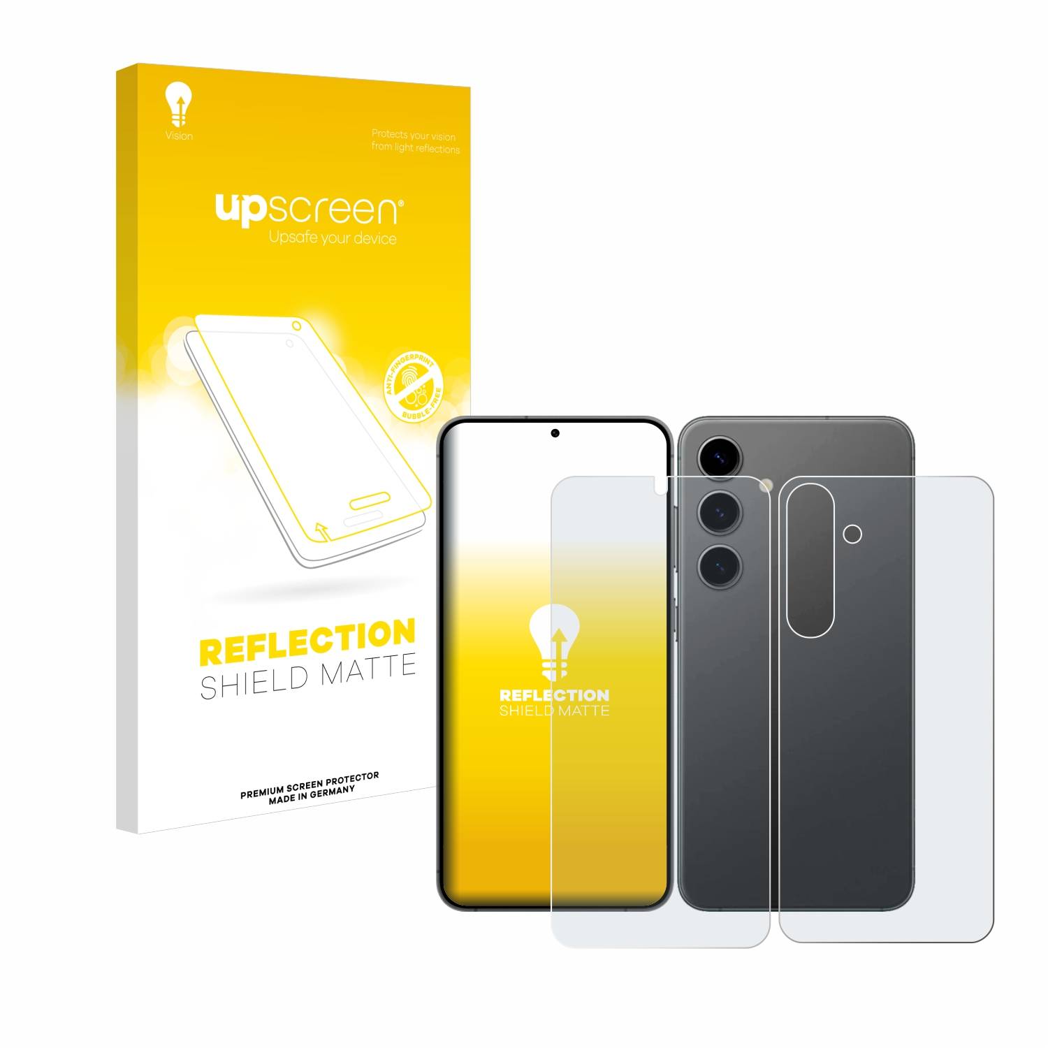 upscreen Reflection Shield Matt Schutzfolie für Samsung Galaxy S24 Plus (Display+Rückseite)