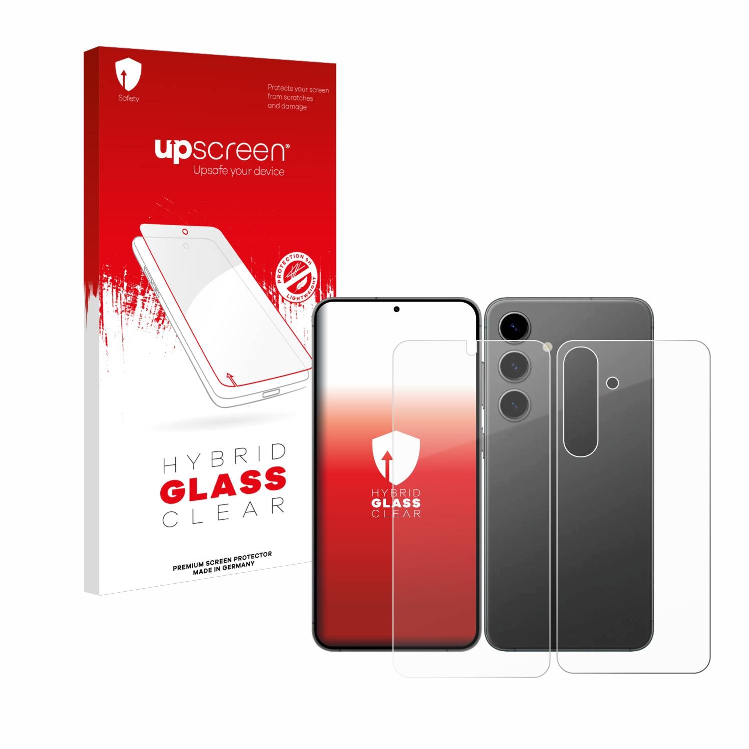 upscreen Hybrid Glas Schutz-Folie für Samsung Galaxy S24 (Display+Rückseite)