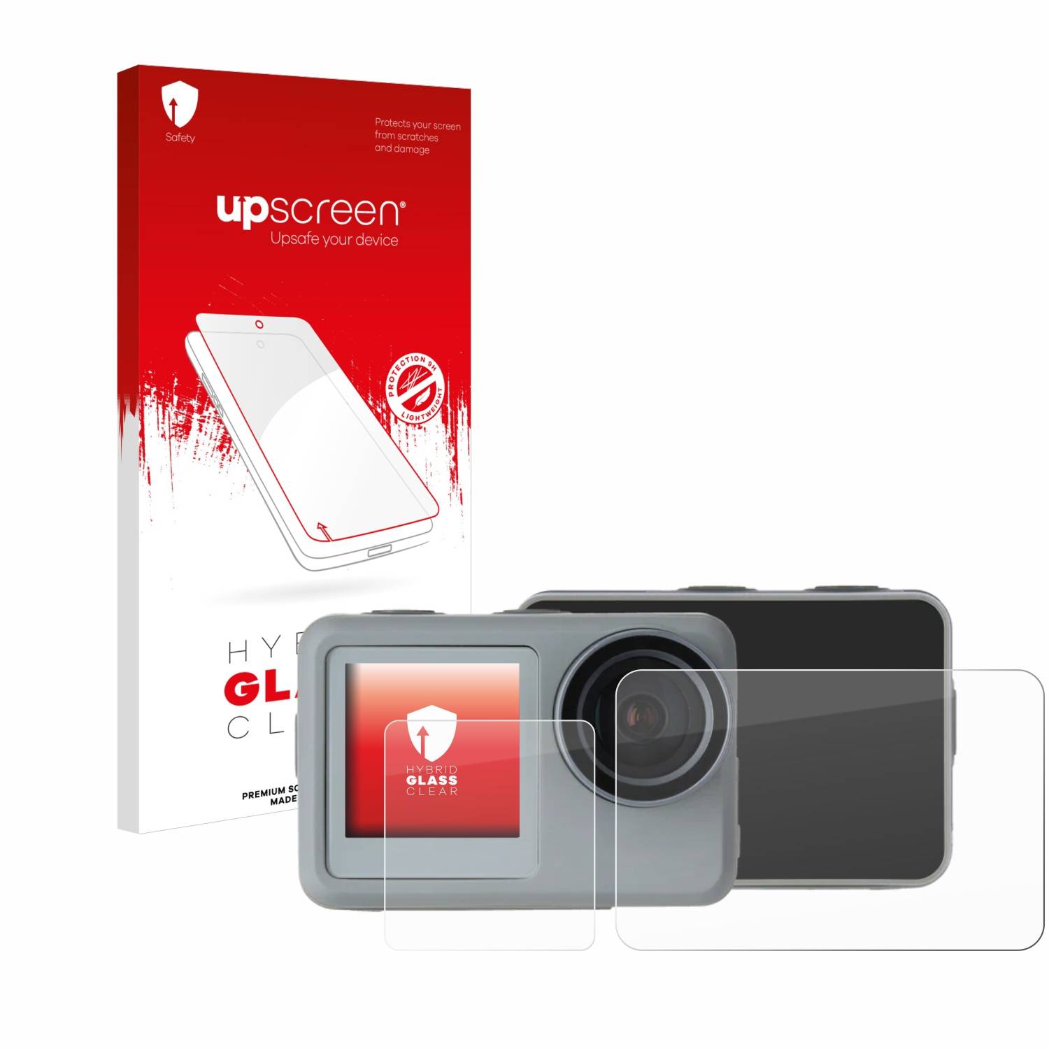 upscreen Hybrid Glas Schutz-Folie für Rollei Actioncam 9s Plus