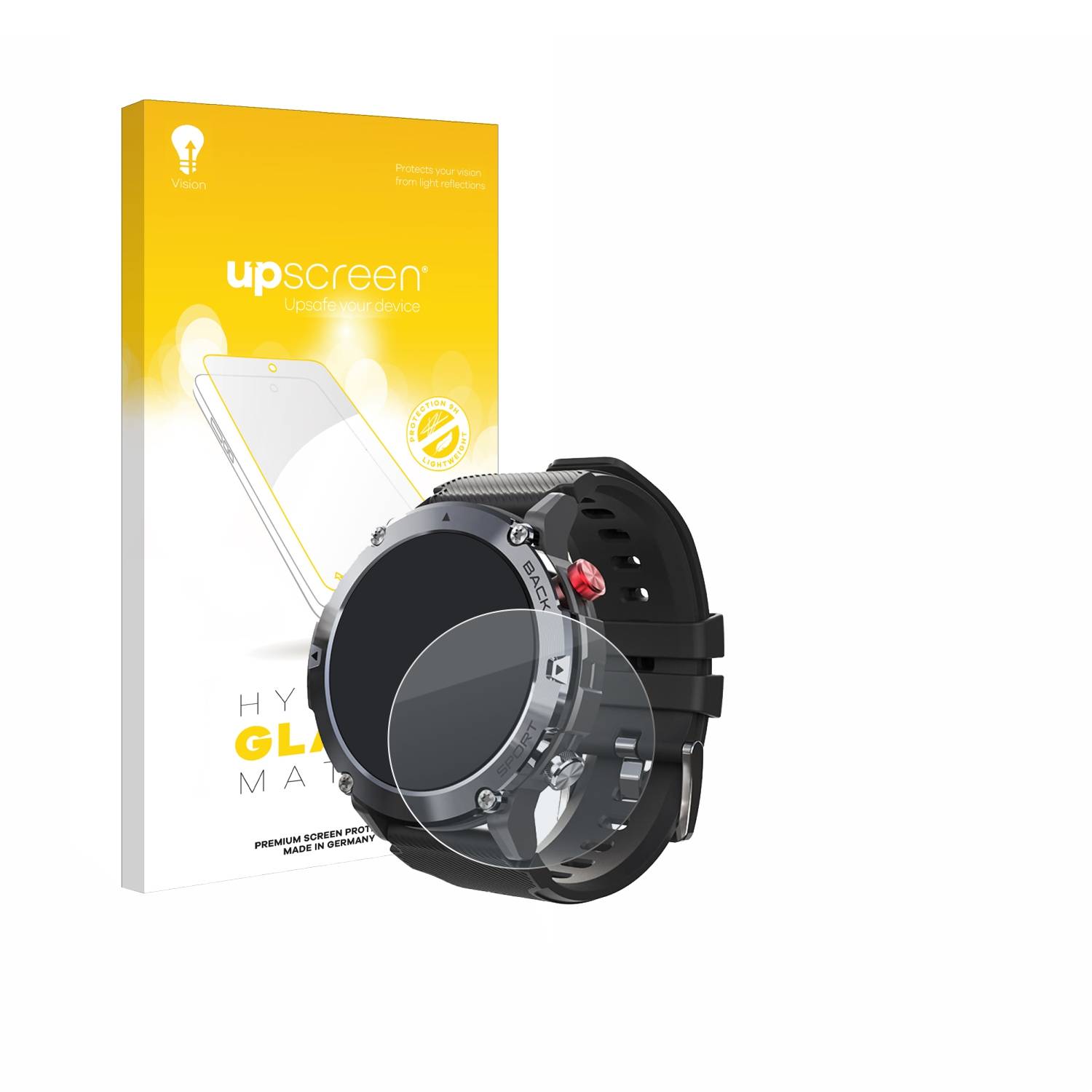 upscreen Hybrid Glas Matt Schutz-Folie für Darmowade Smartwatch 1.32
